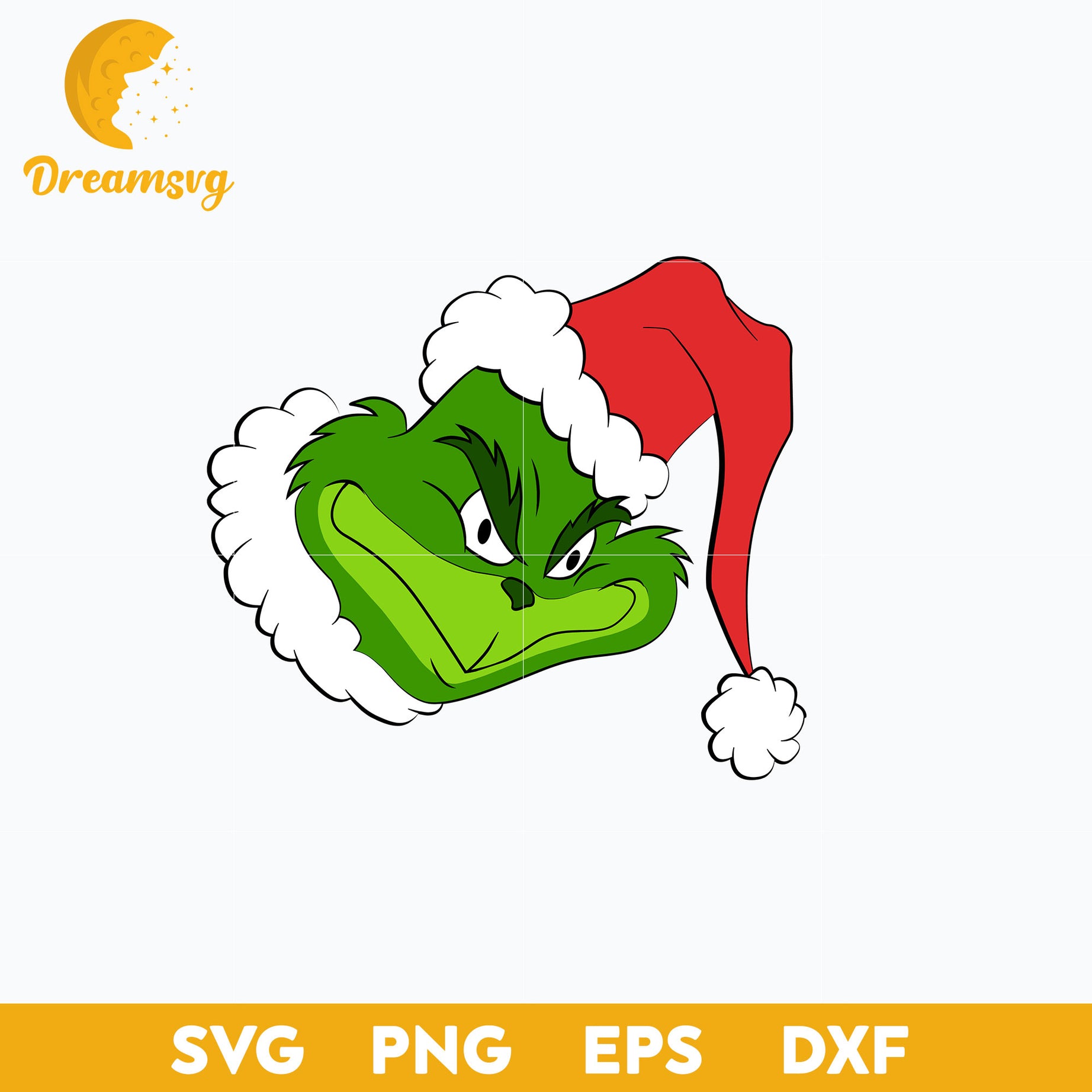 Merry Grinch Face SVG, Christmas SVG, PNG DXF EPS Digital File.
