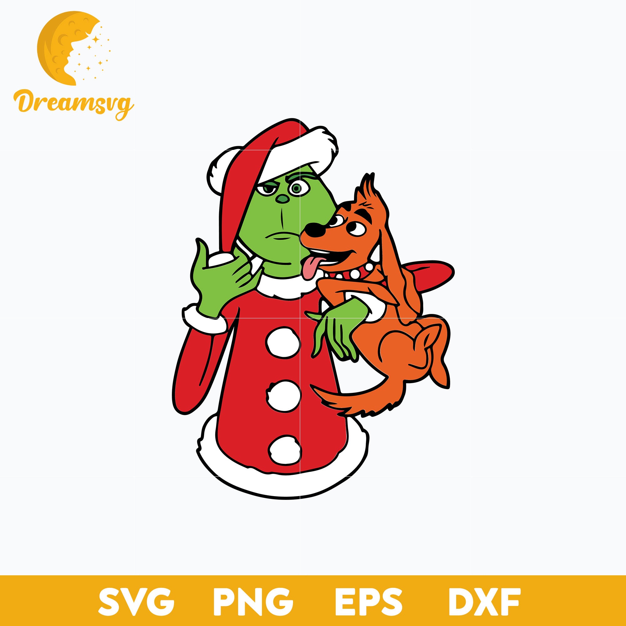 Grinch Santa Hat And Max Christmas SVG, Grinch Christmas SVG.