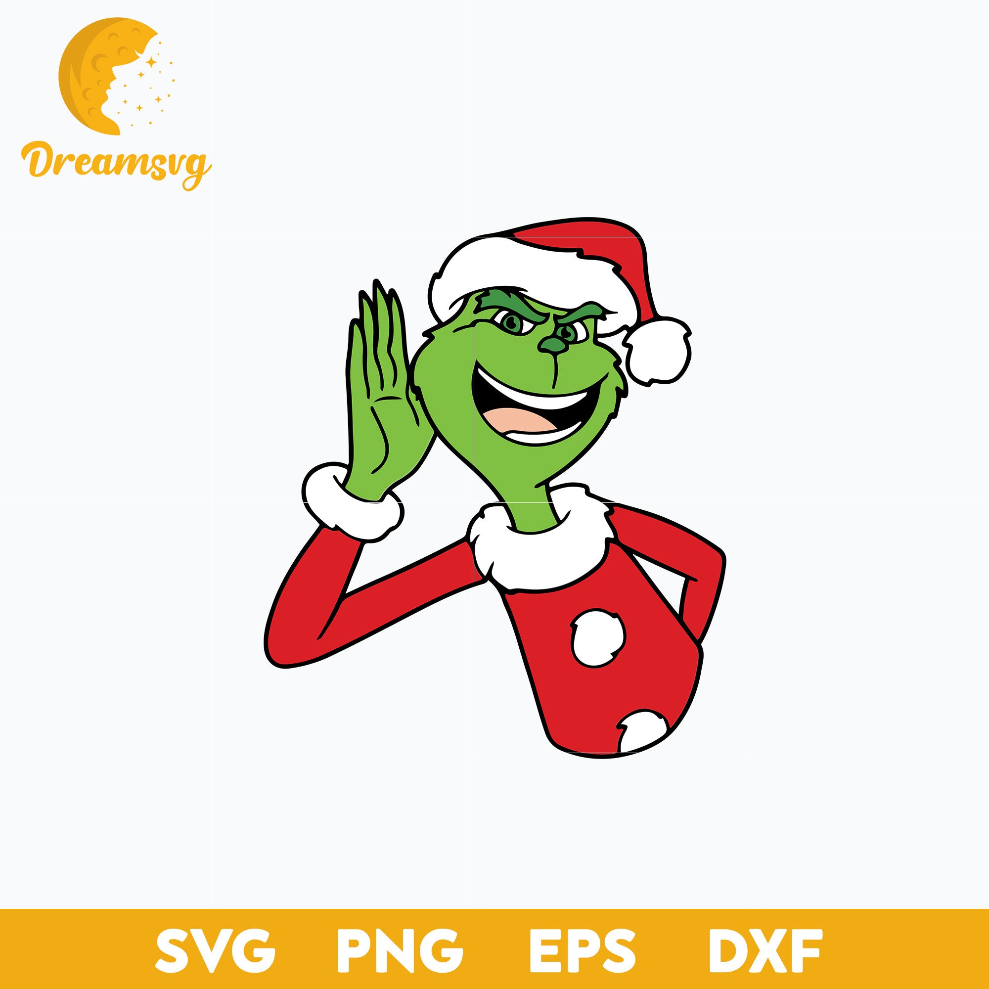 The Grinch Santa Hat Christmas SVG, Christmas SVG PNG DXF EPS File.