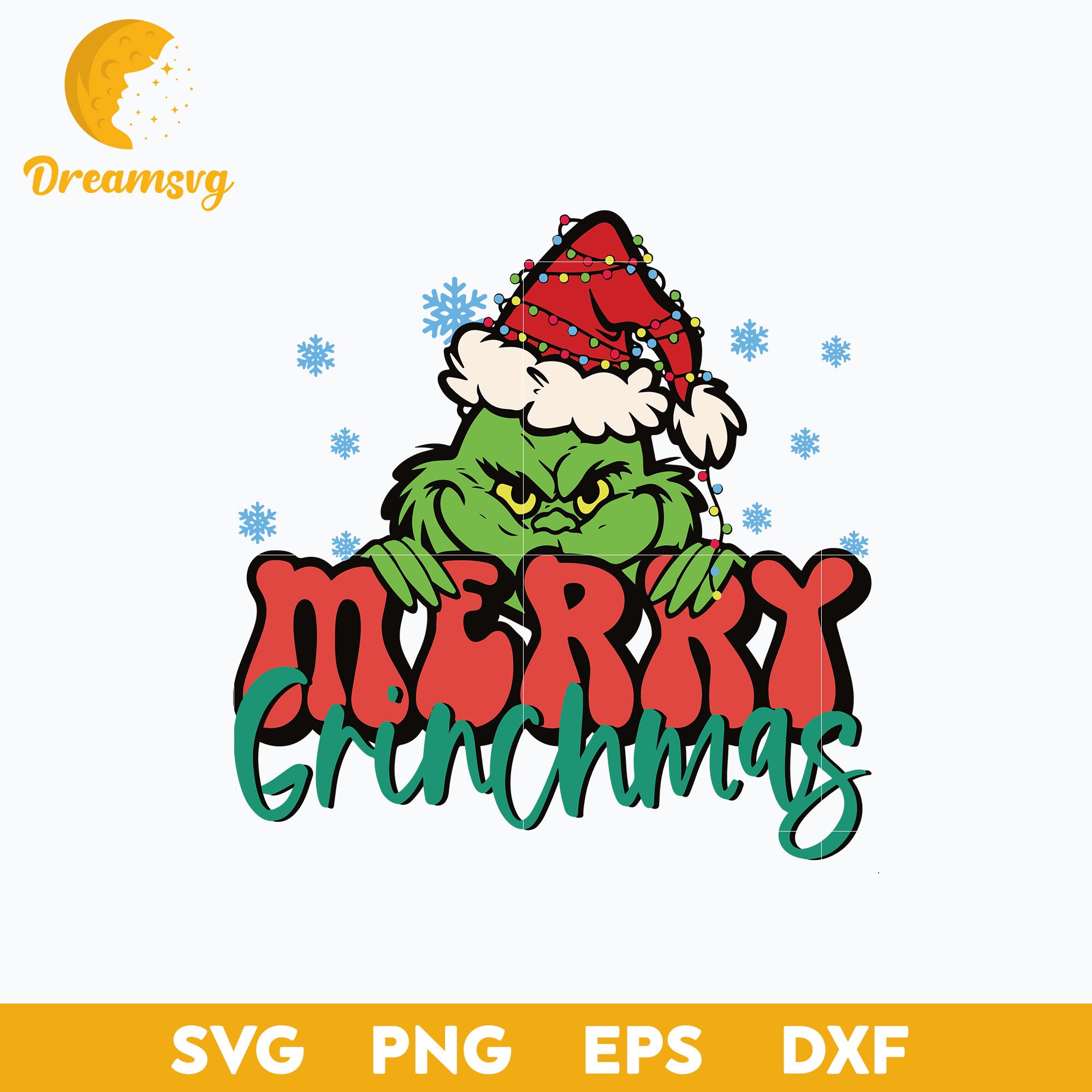 Merry Grinchmas Snowflakes Christmas SVG, Christmas SVG.