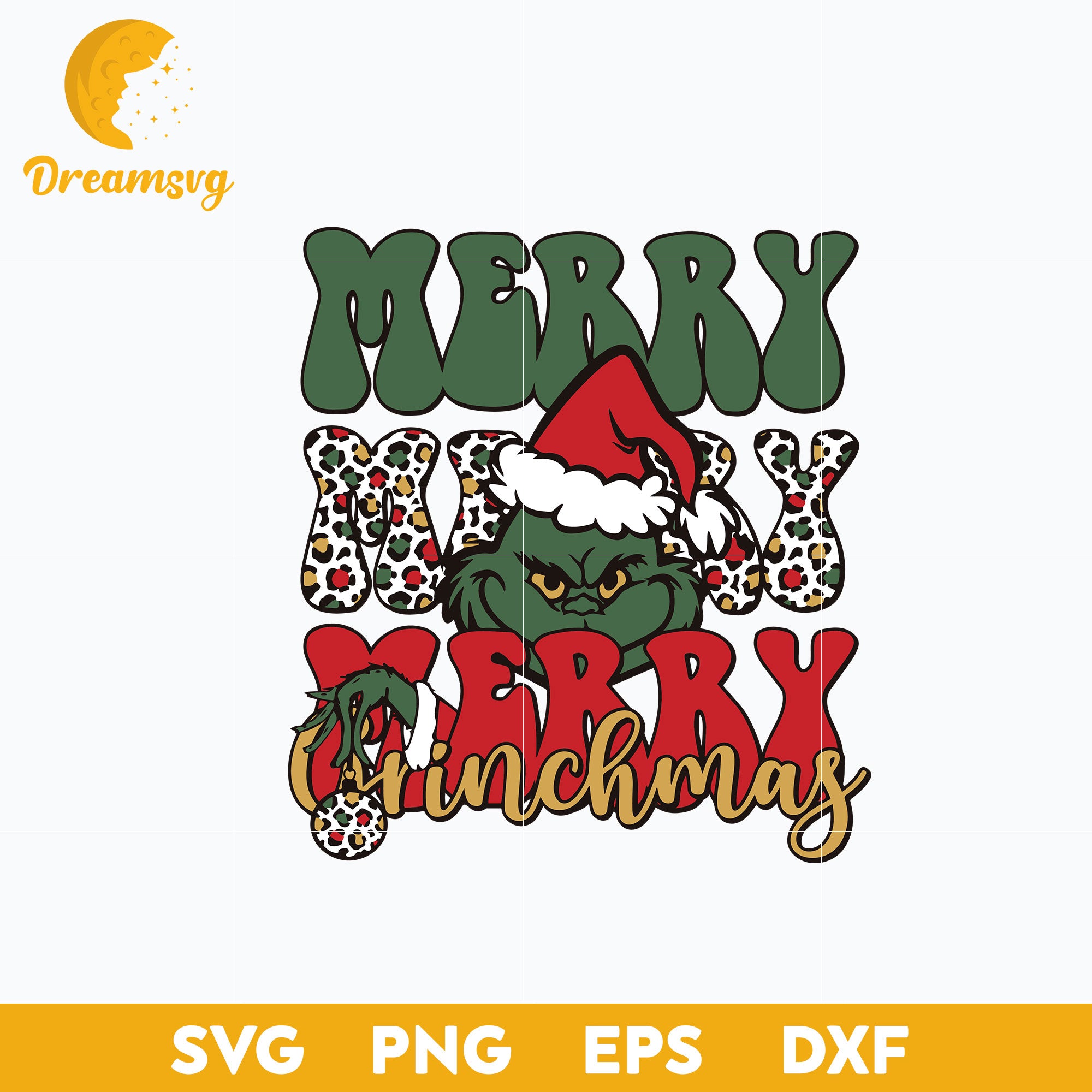 Merry Grinchmas Santa Hat Christmas SVG, Grinch Christmas SVG.