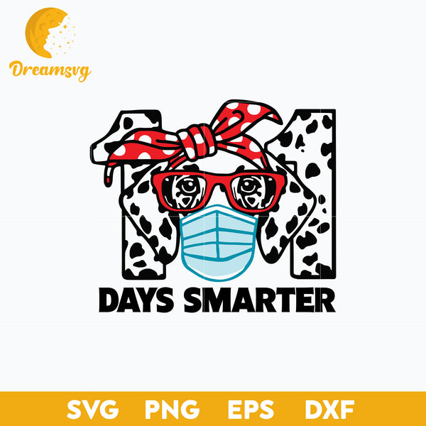 101 Days Smarter Dalmatian Dog Face Mask SVG