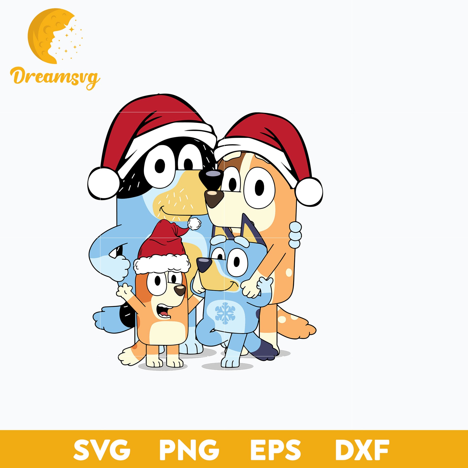 Family Bluey Christmas SVG, Bluey Christmas SVG, PNG, DXF, EPS Digital File.