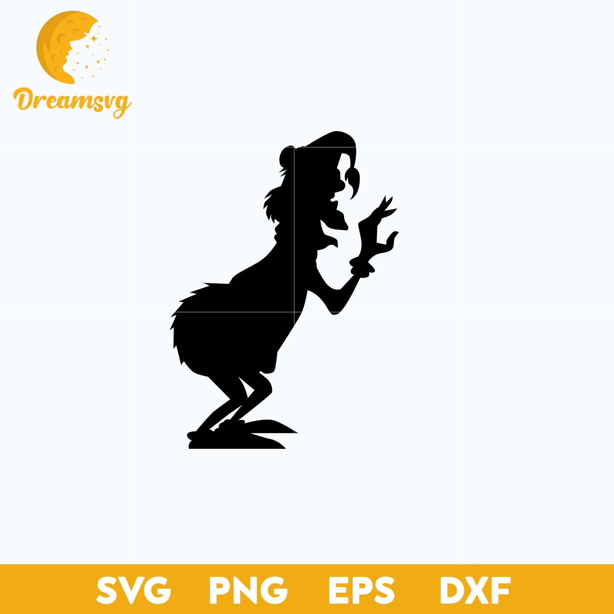 The Grinch Large Silhouette Wall Cutouts Black SVG, Christmas SVG, PNG DXF EPS Digital File.
