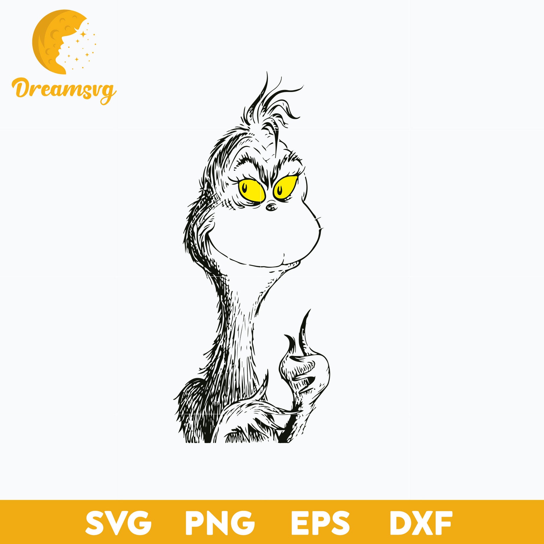 The Grinch outline SVG, Christmas SVG, PNG DXF EPS Digital File.