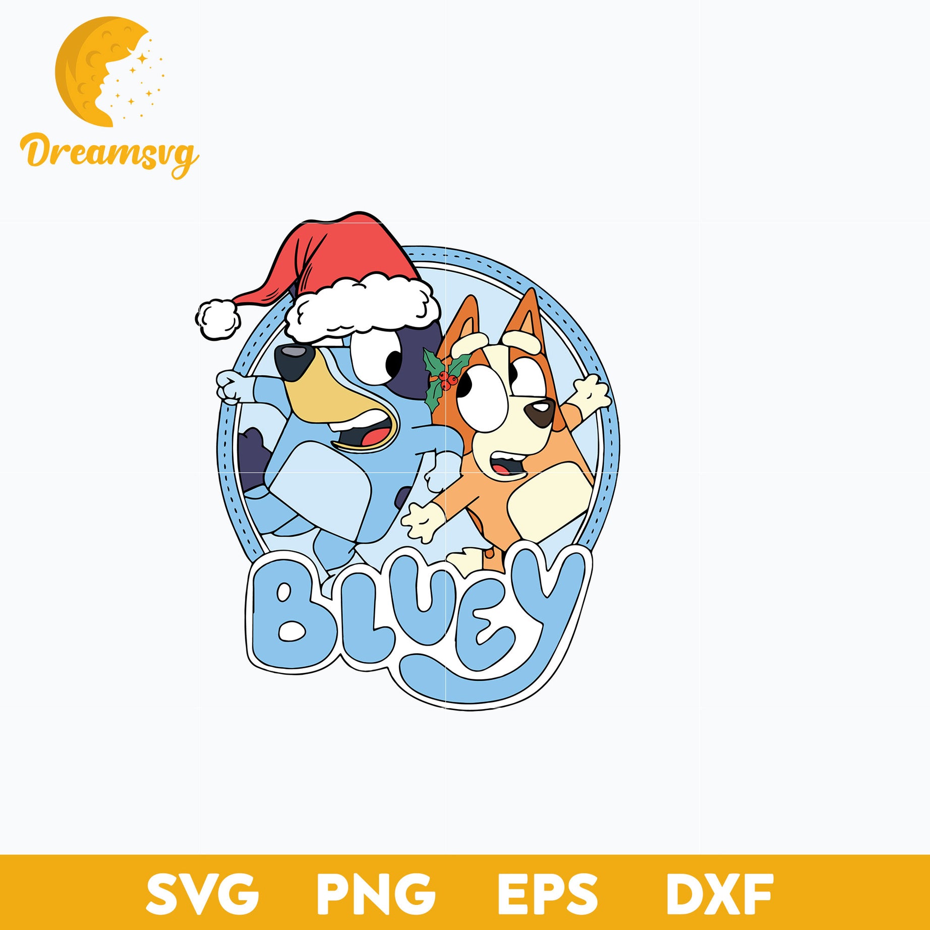 Bluey And Bingo Christmas Santa Claus Hat SVG, PNG, DXF, EPS Digital File.
