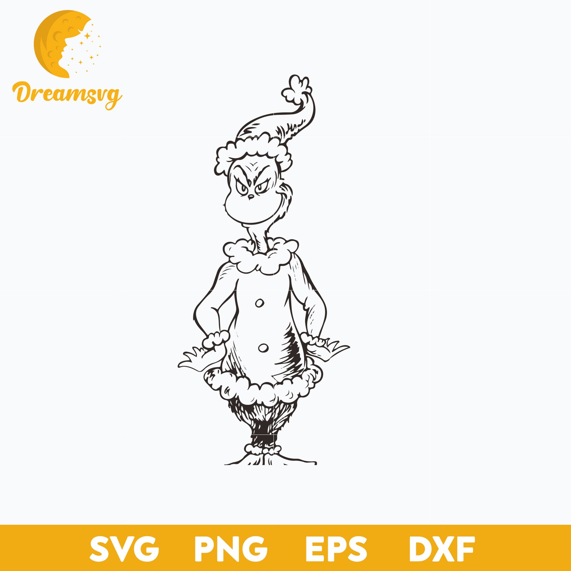 Merry Christmas The Grinch Coloring SVG, Christmas SVG, PNG DXF EPS Digital File.