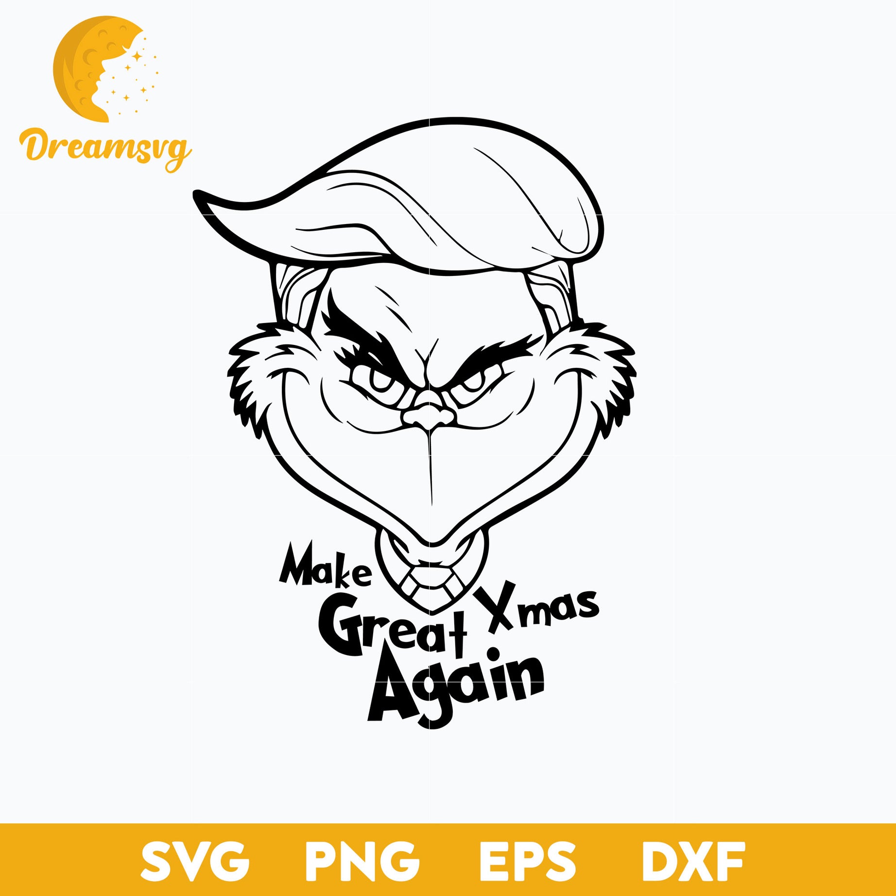 Make Great Xmas Again Outline SVG, Christmas SVG, PNG DXF EPS Digital File.
