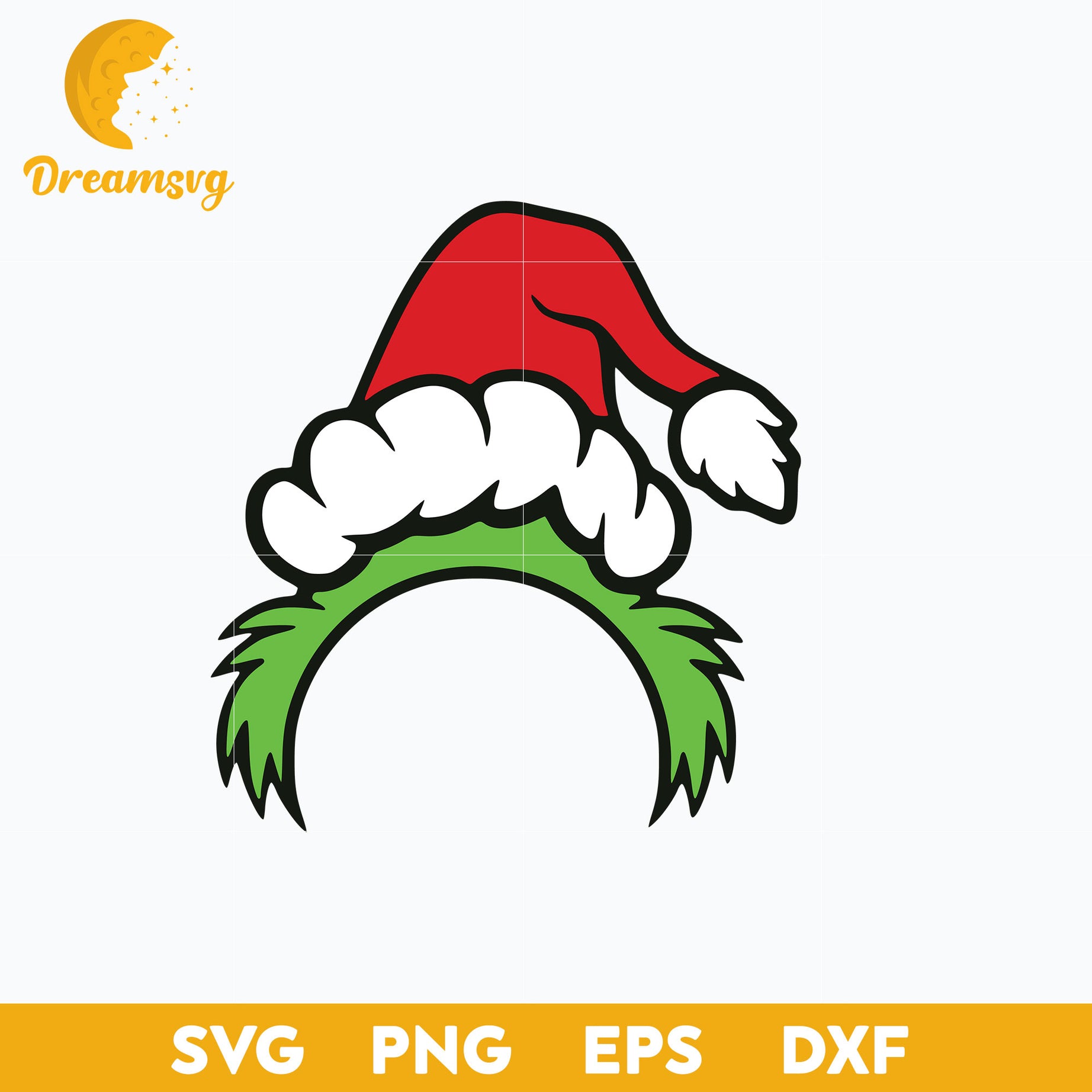 Grinch Santa Claus Hat SVG, Christmas SVG, PNG DXF EPS Digital File.