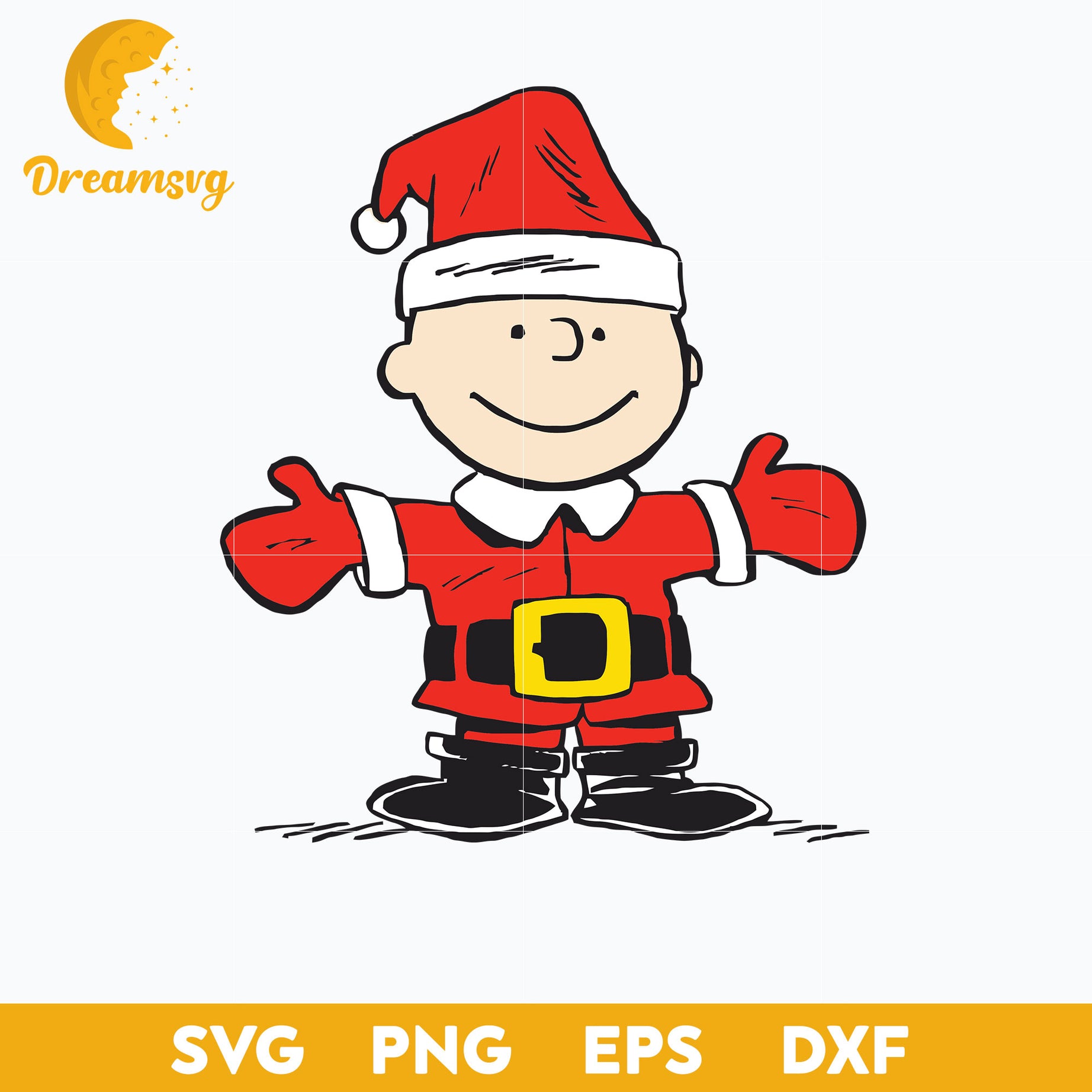 Charlie Brown Santa Claus SVG, Christmas SVG, PNG DXF EPS Digital File.