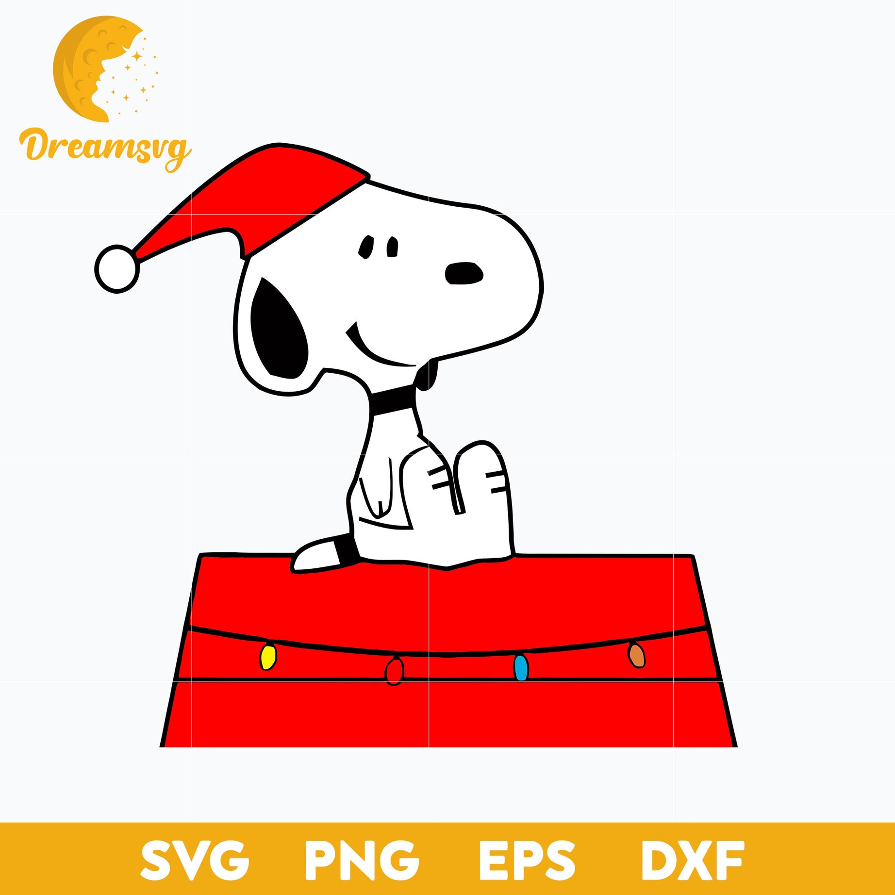 Snoopy Merry Christmas SVG, Snoopy Santa Hat SVG, Christmas SVG, PNG DXF EPS Digital File.
