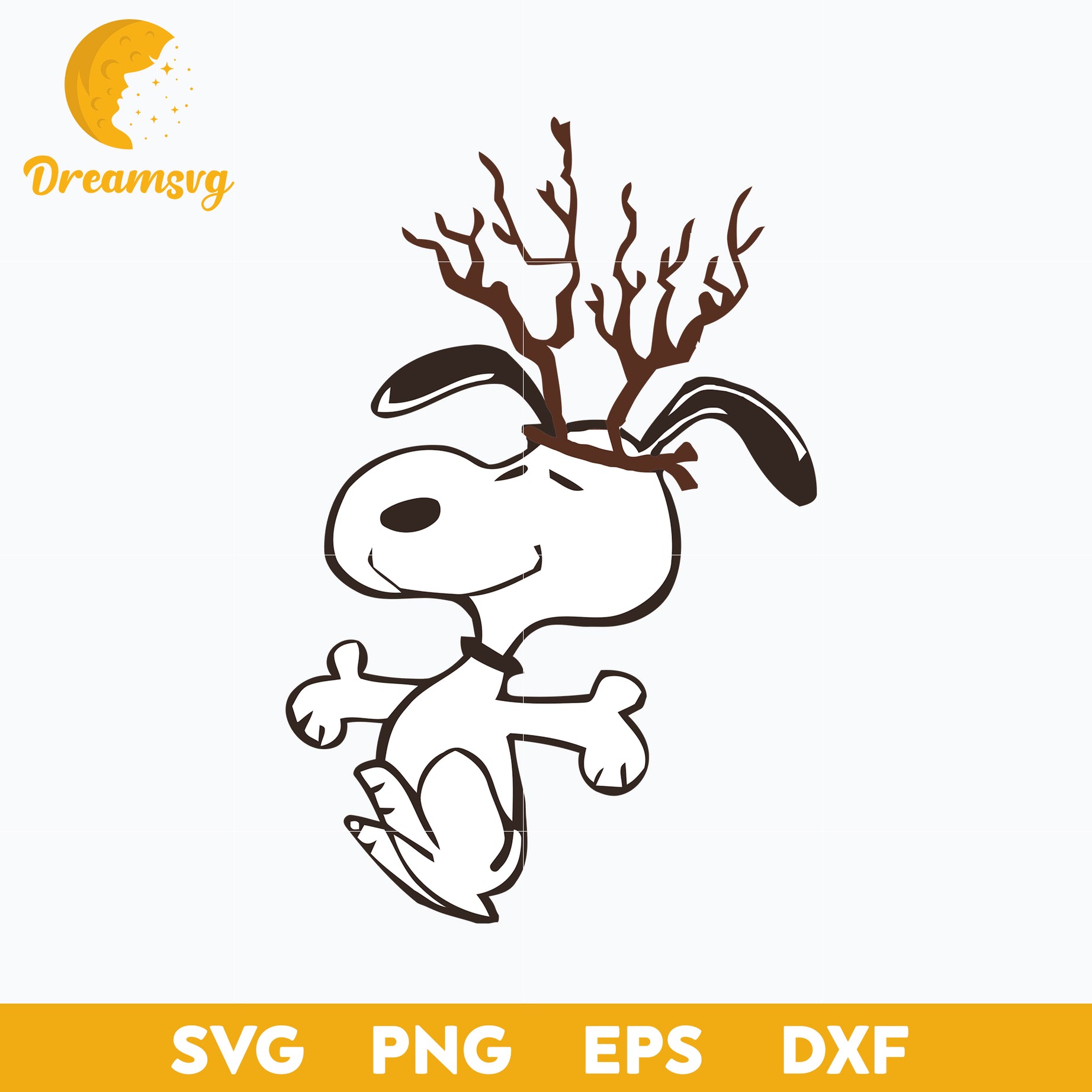 Snoopy Reindeer Christmas SVG, Snoopy Christmas SVG, Christmas SVG, PNG DXF EPS Digital File.