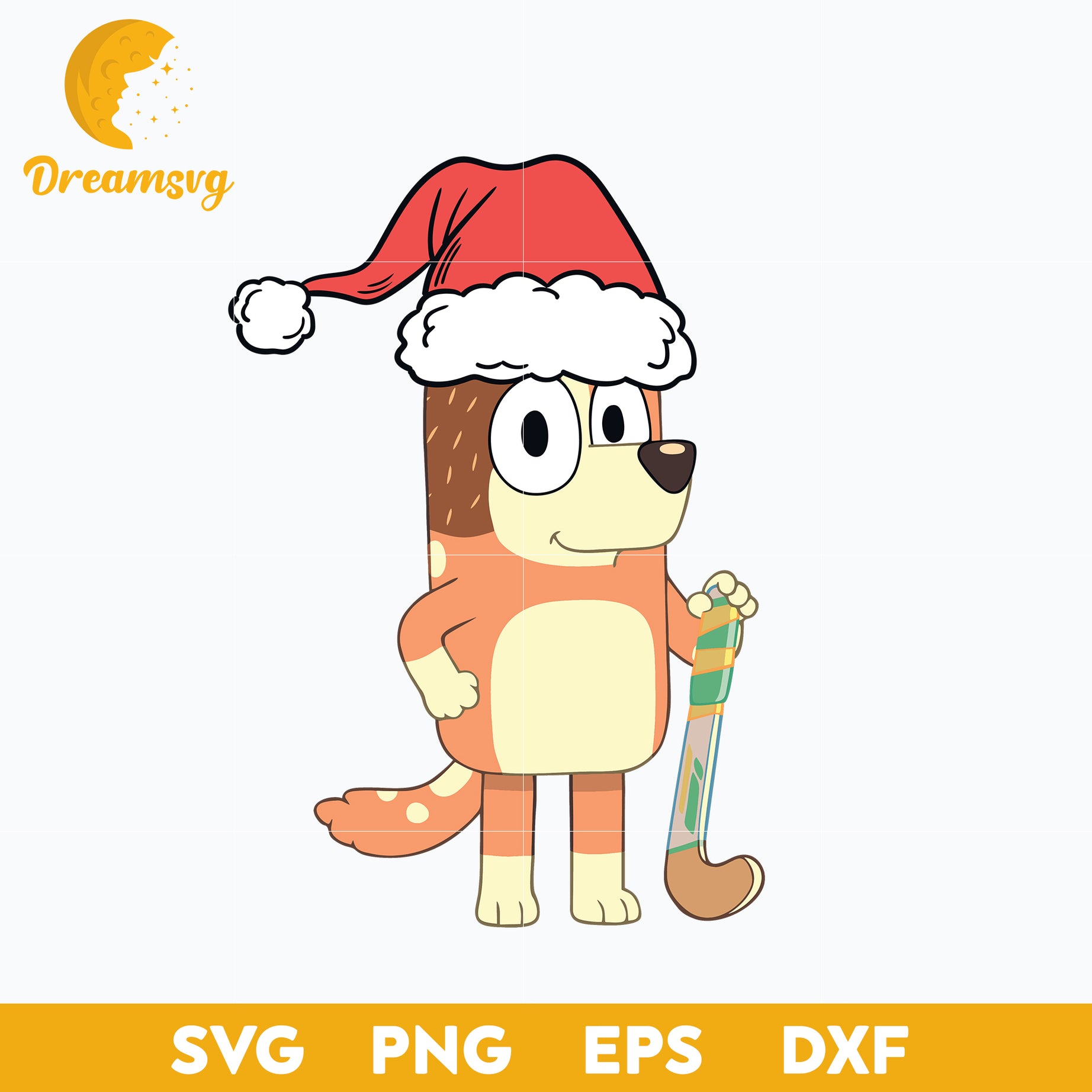 Chilli Christmas SVG, Bluey Christmas SVG, PNG, DXF, EPS Digital File.