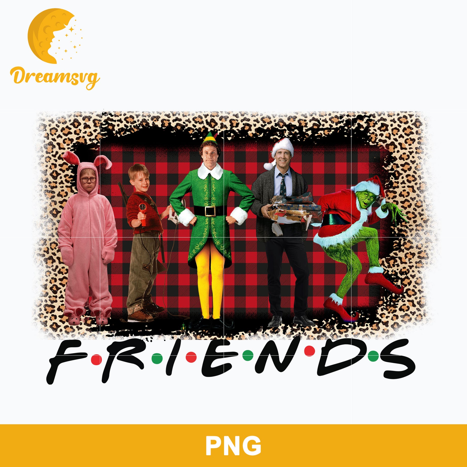 Friends Christmas Movies Characters PNG, Christmas PNG Digital File.