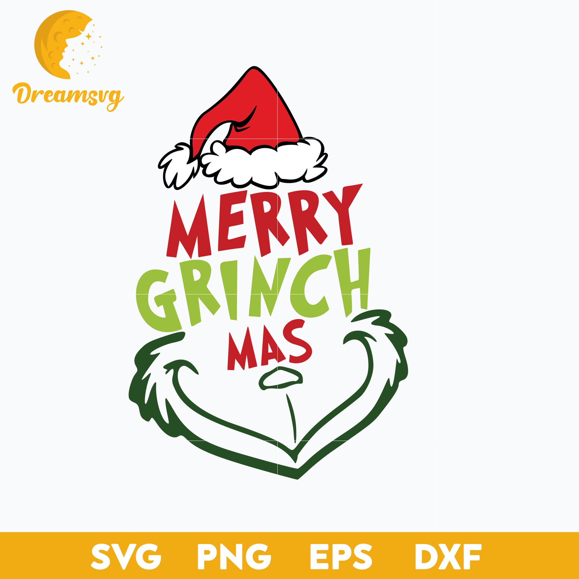 Merry Grinch Mas SVG, Christmas SVG, PNG DXF EPS Digital File.