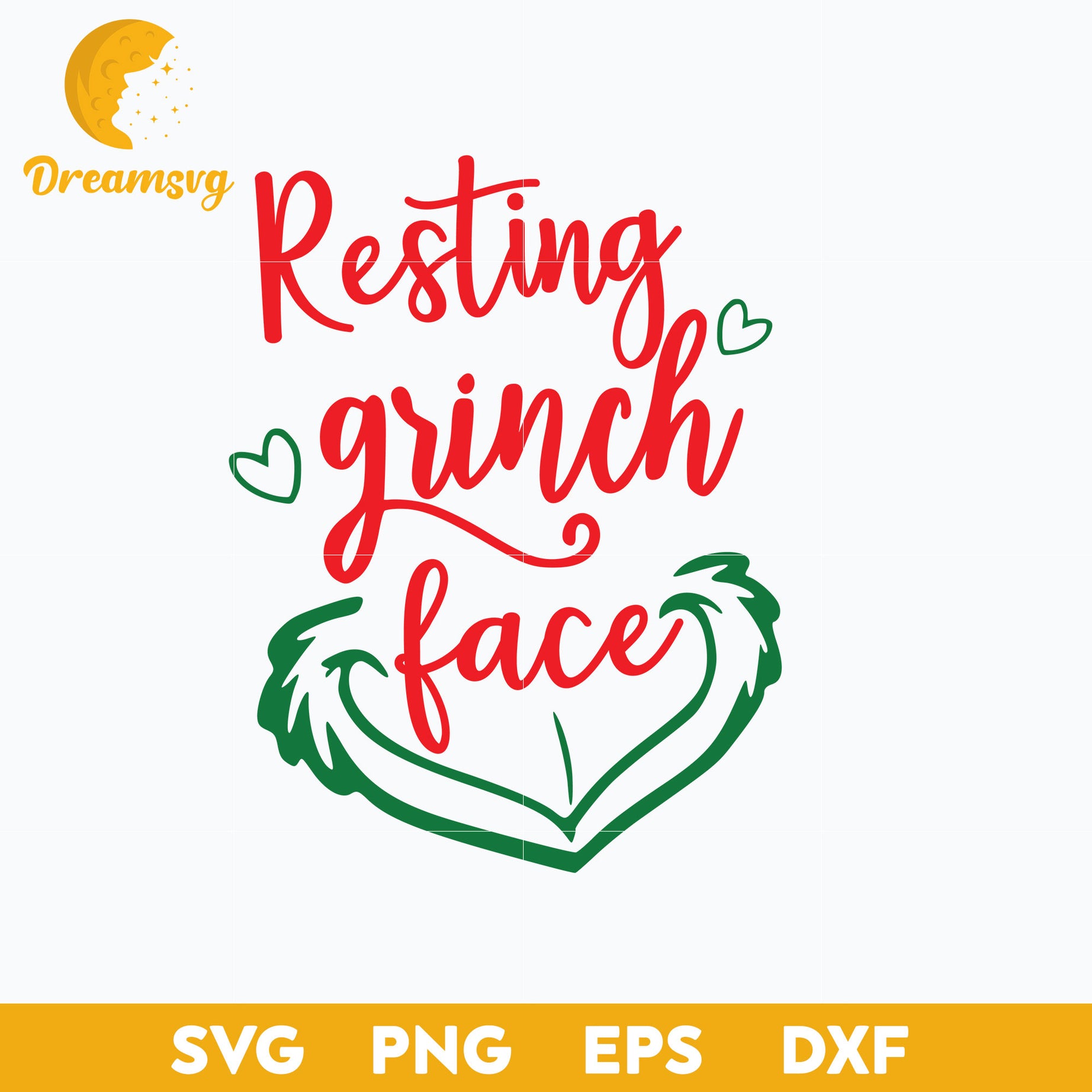 Resting Grinch Face SVG, Christmas SVG, PNG DXF EPS Digital File.