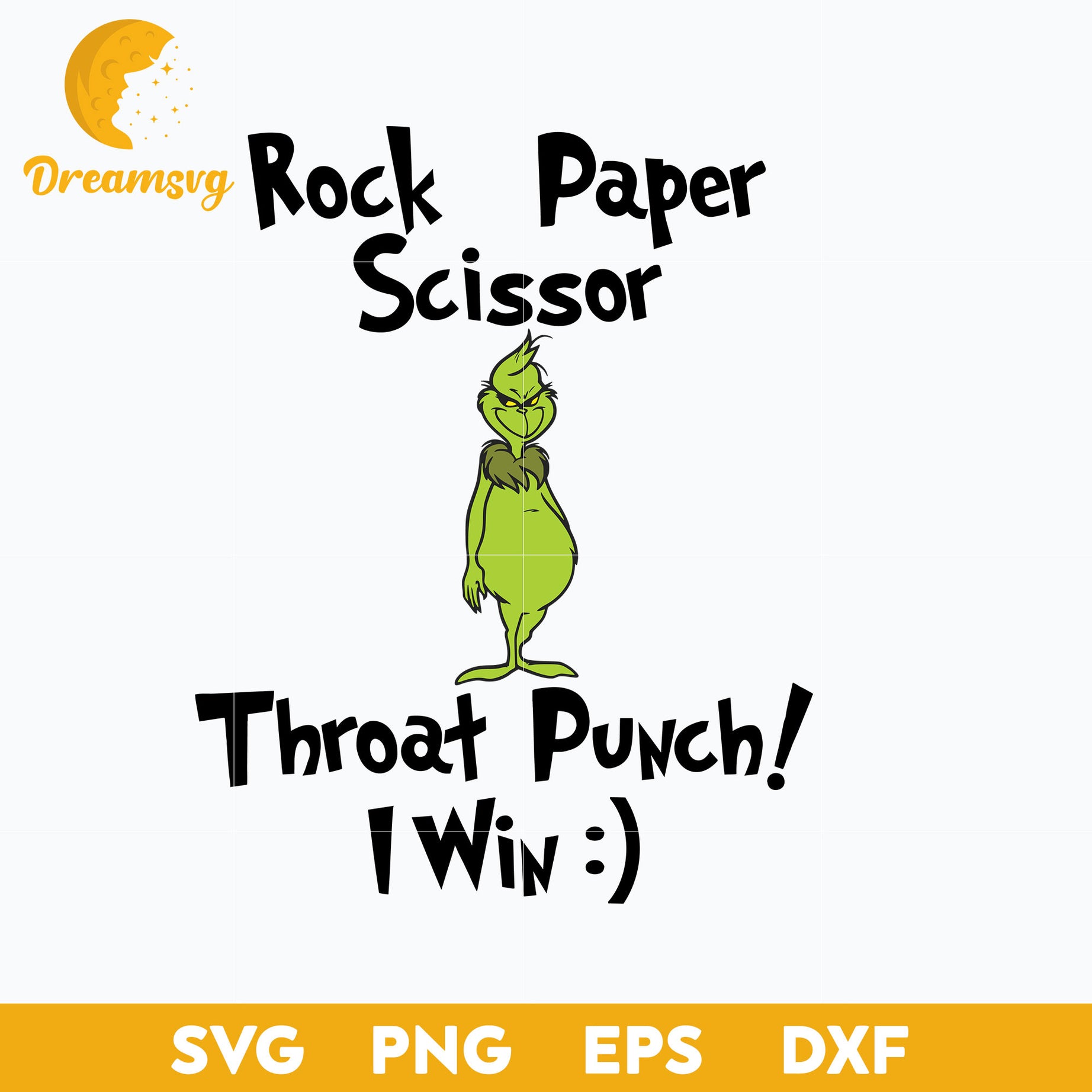 Rock Paper Scissor Throat Punch I Win SVG, Christmas SVG, PNG DXF EPS Digital File.