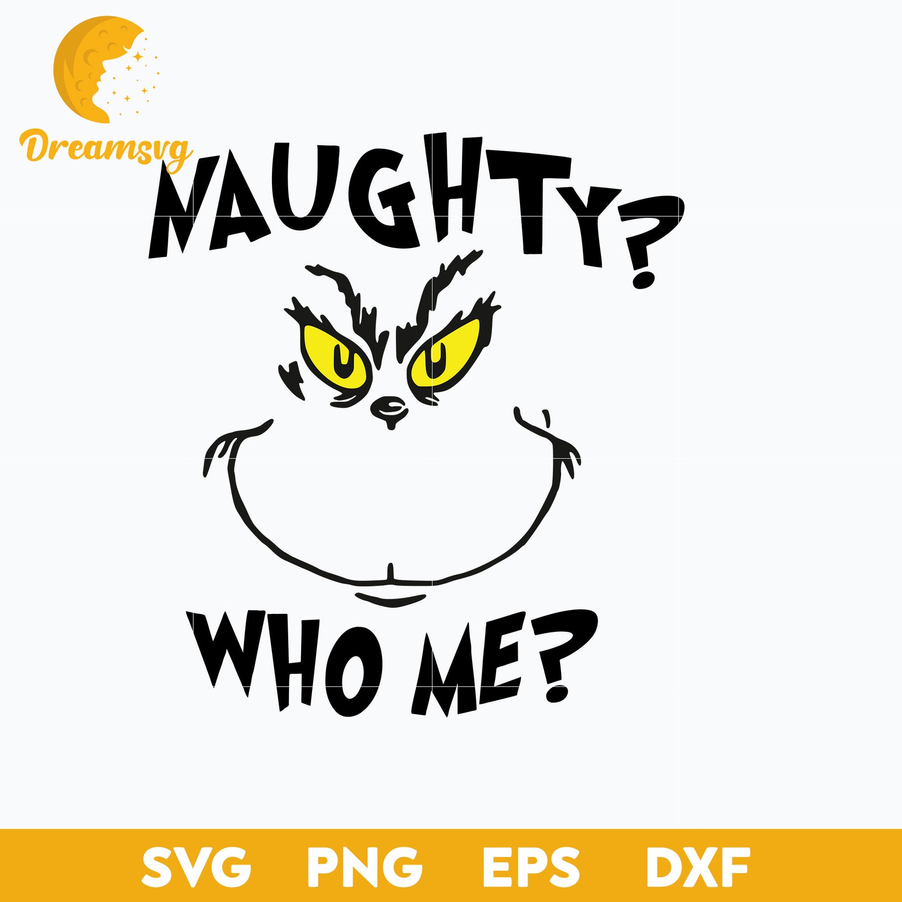 Naughty Who Me SVG, Christmas SVG, PNG DXF EPS Digital File.