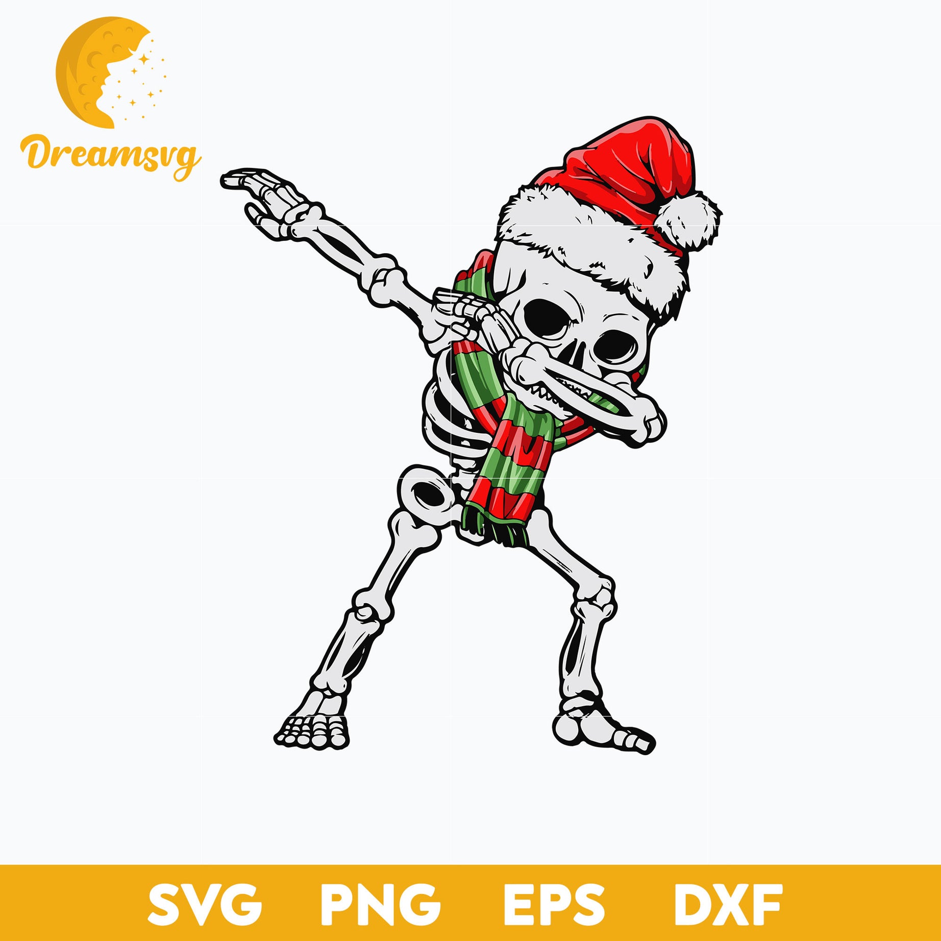 Skeleton Santa Claus Hat Christmas SVG, Christmas SVG PNG DXF EPS File.