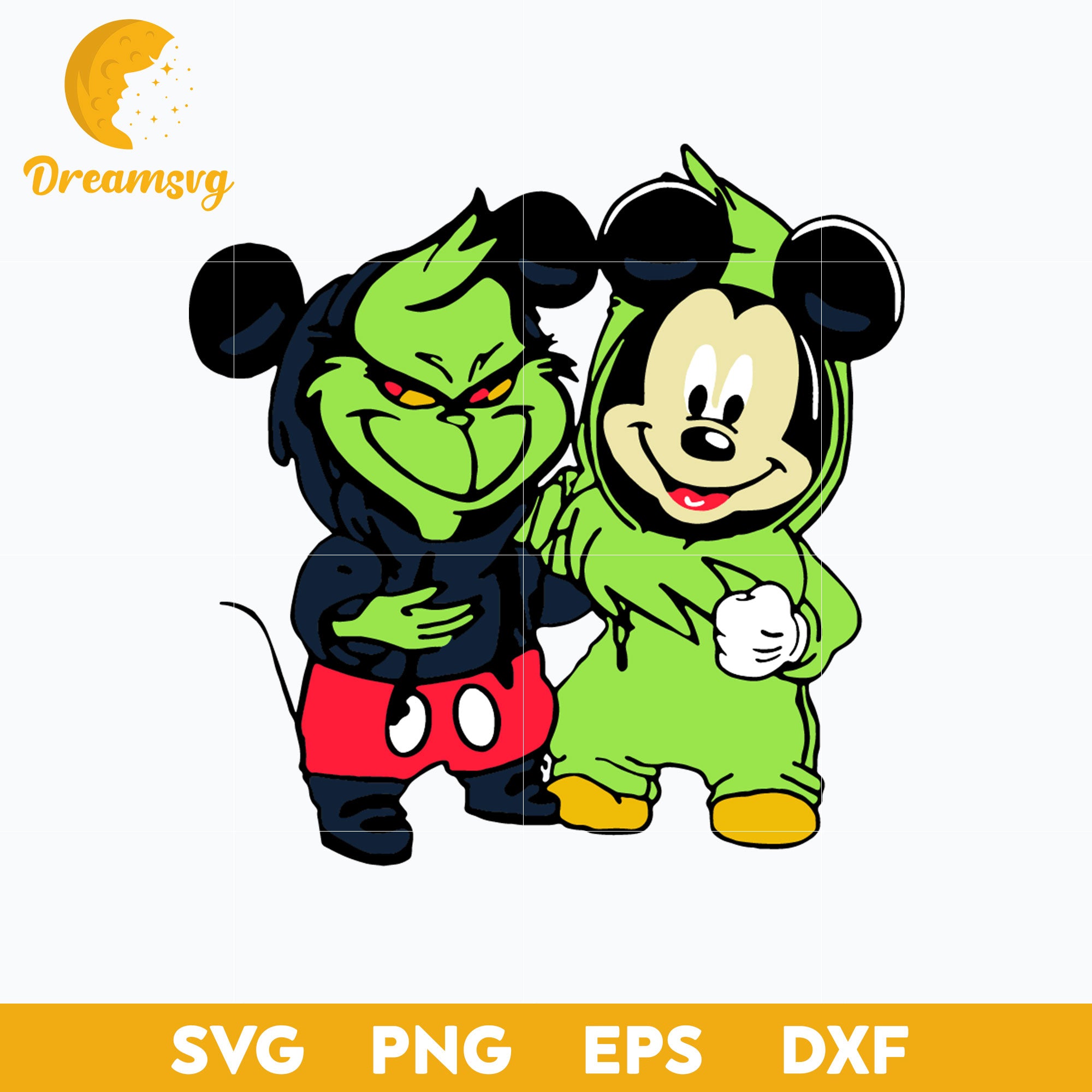 Baby Mickey And Baby Grinch Cosplay SVG
