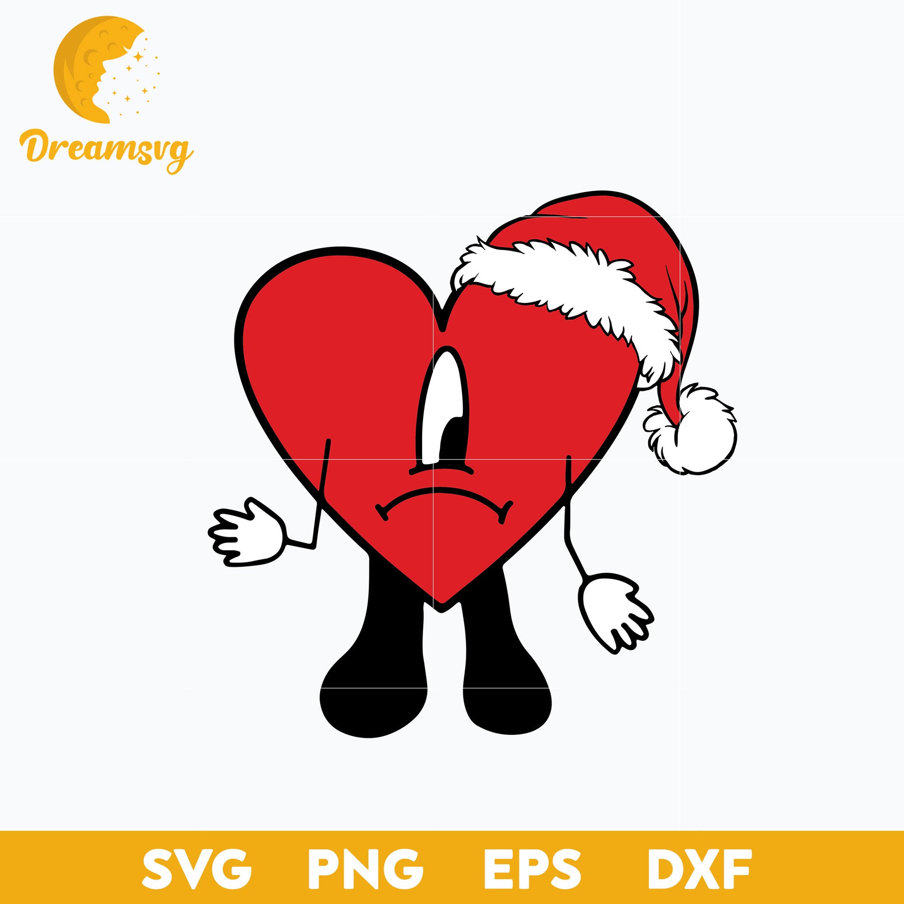Sin Ti Heart Santa Christmas SVG, Bad Bunny Christmas SVG, Christmas SVG, PNG DXF EPS Digital File.