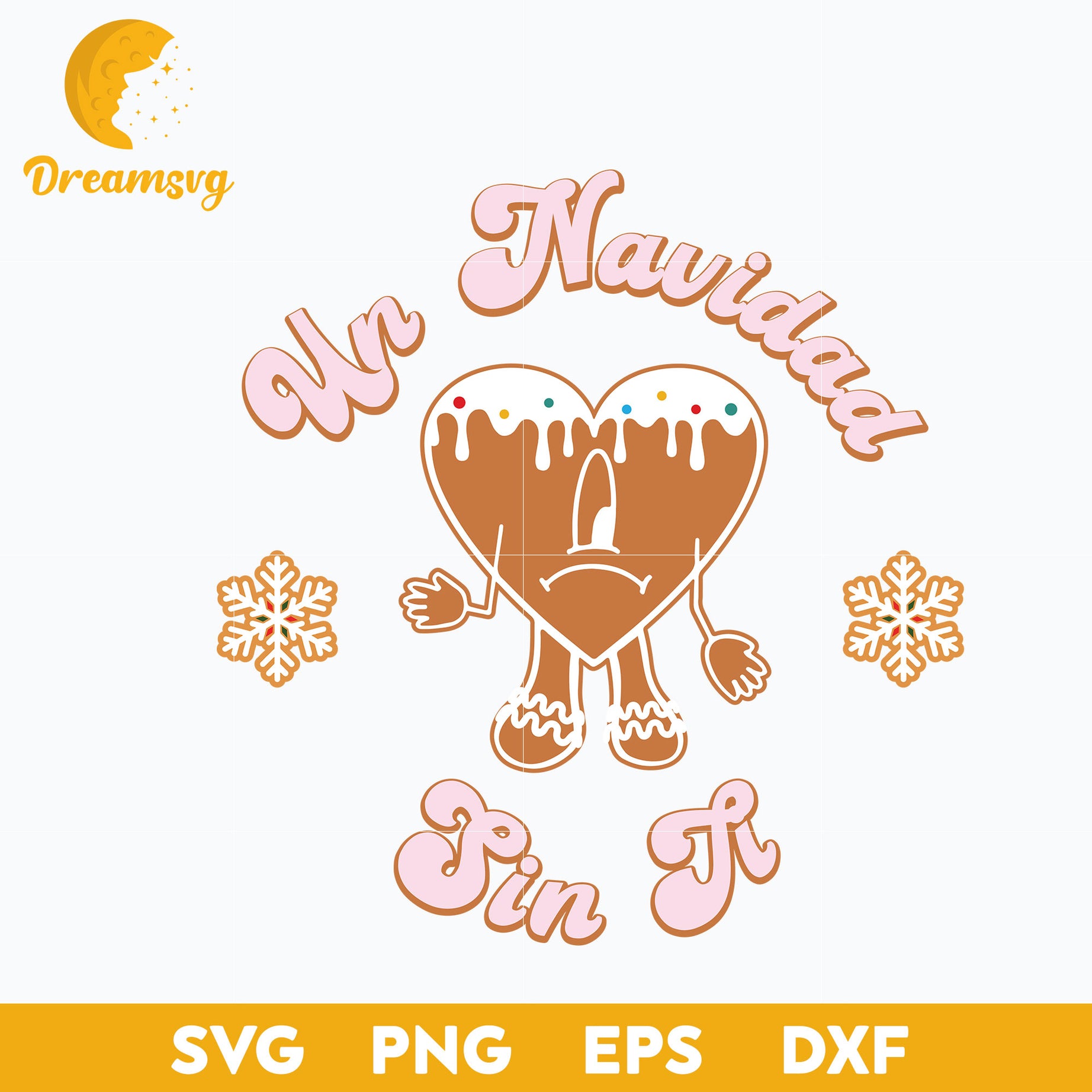 Una Navidad Sin Ti SVG, Bad Bunny Gingerbread Cookies SVG, Bunny Christmas SVG, Christmas SVG, PNG DXF EPS Digital File.
