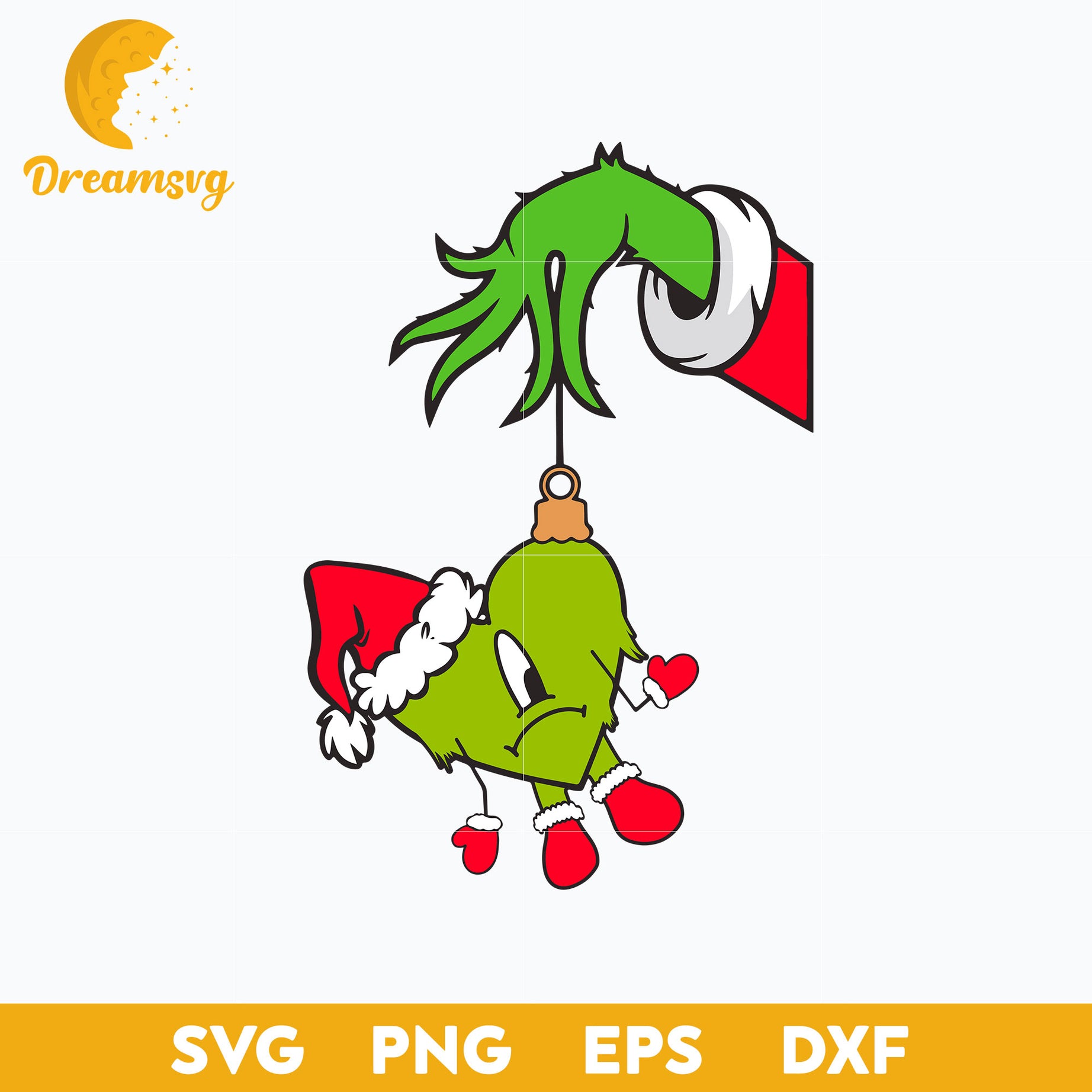 Grinch Ornament Bad Bunny Santa Claus Hat SVG, Christmas SVG.