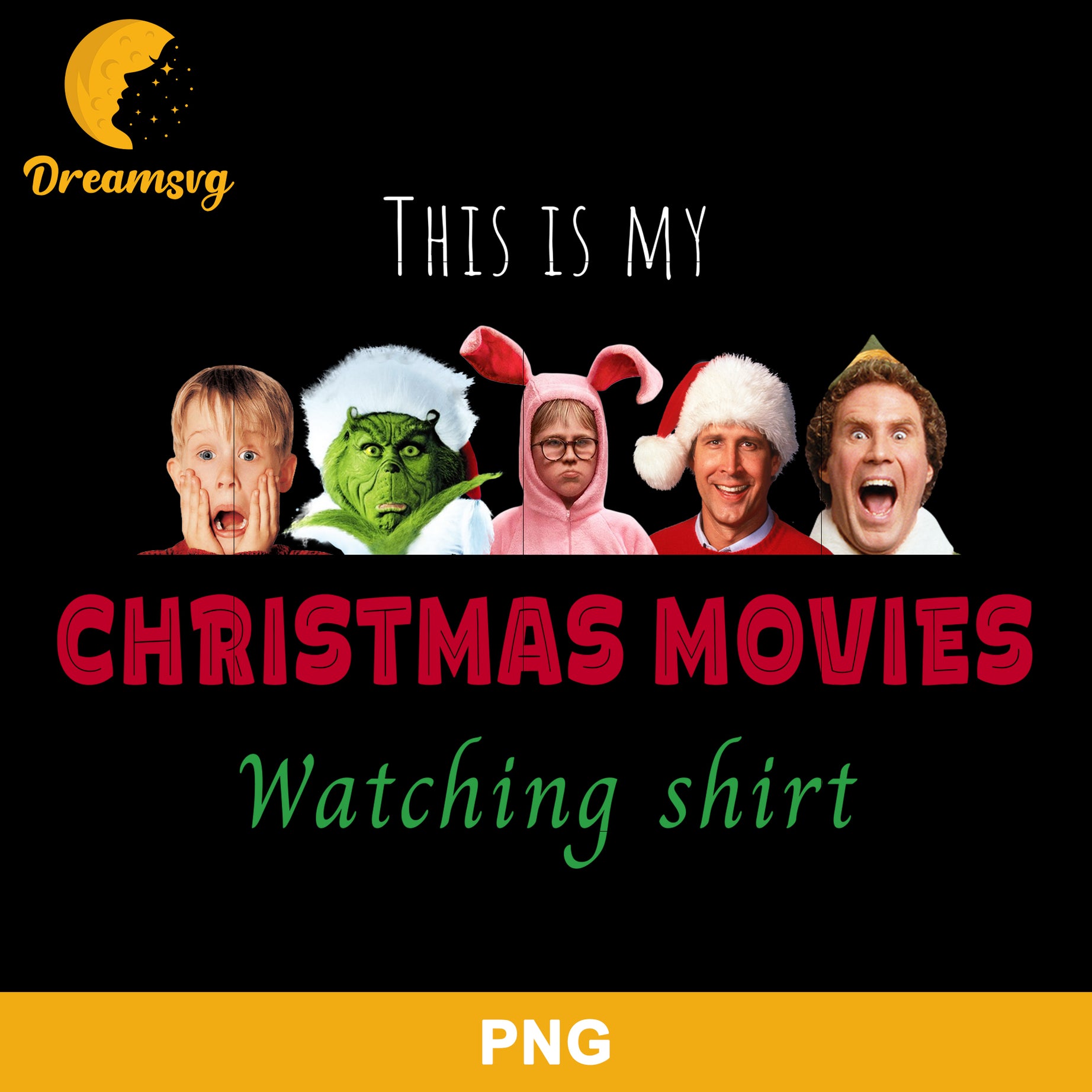 This Is My Christmas Movies Watching Shirt PNG, Christmas PNG