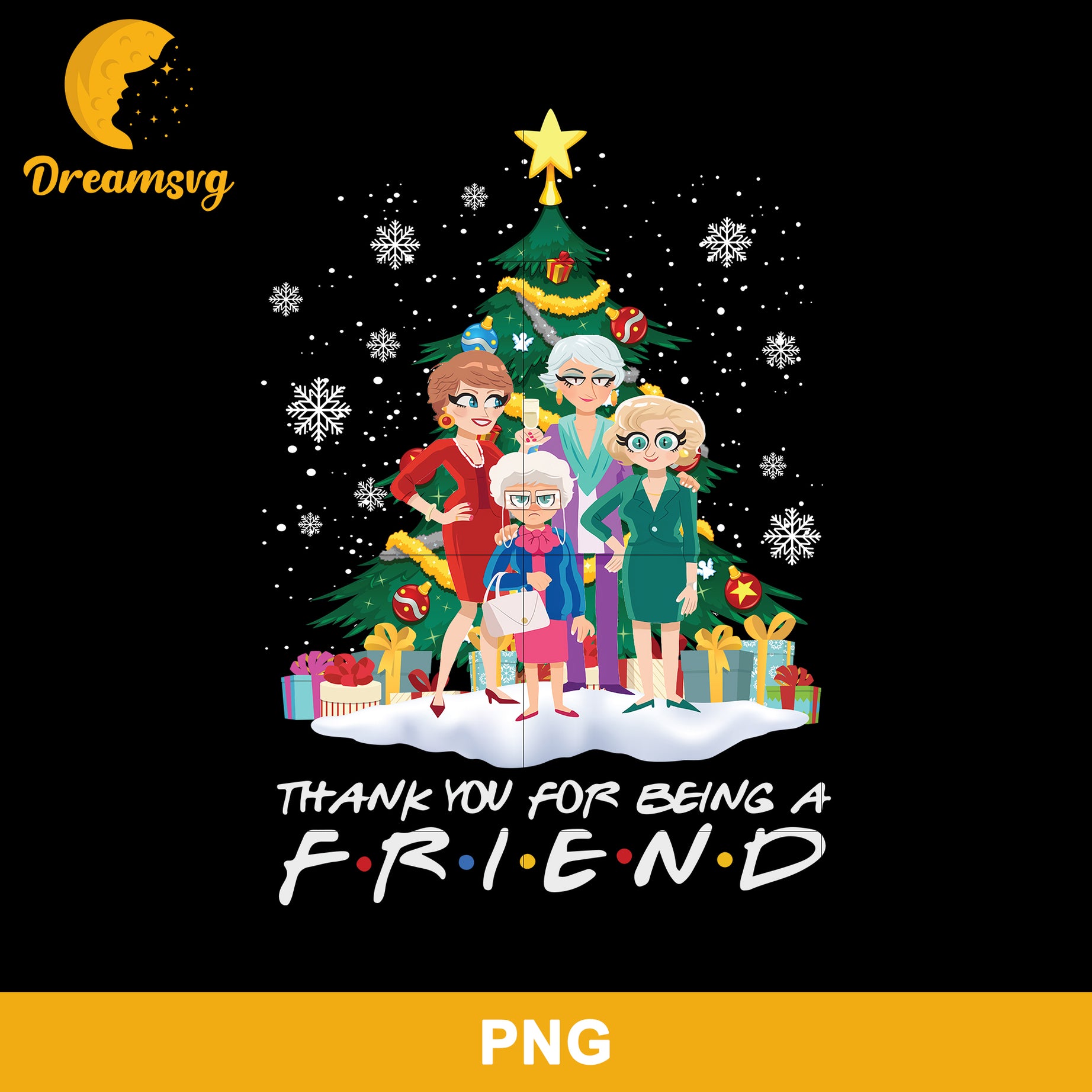 Thank You For Being A Friend PNG, Christmas PNG Digital File.