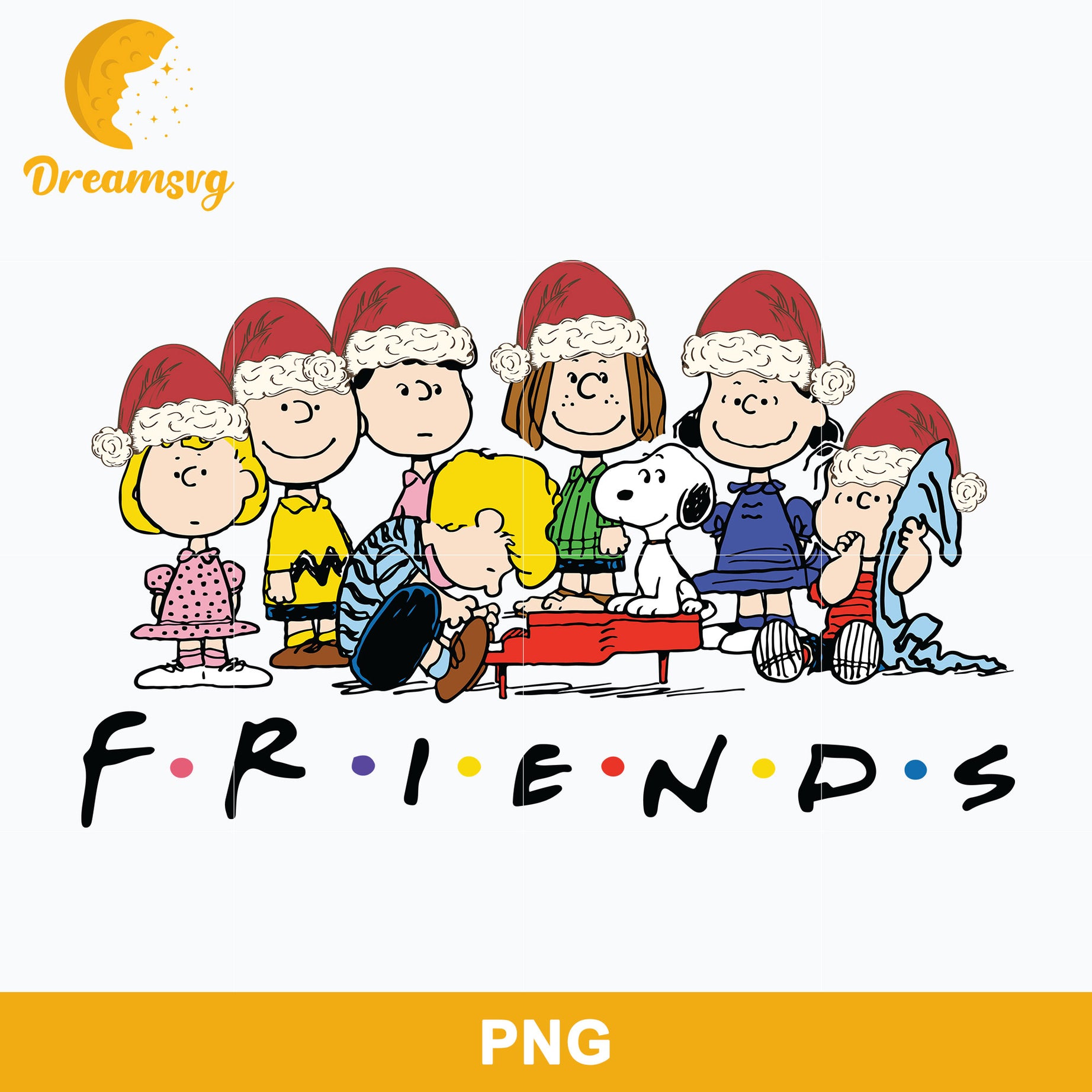 Peanuts Friends Snoopy Christmas PNG, Christmas PNG Digital File.