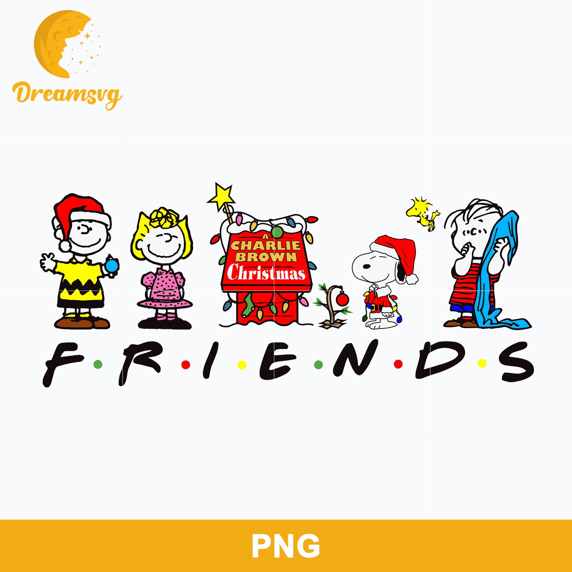 Friends Snoopy Christmas PNG, Christmas PNG File.