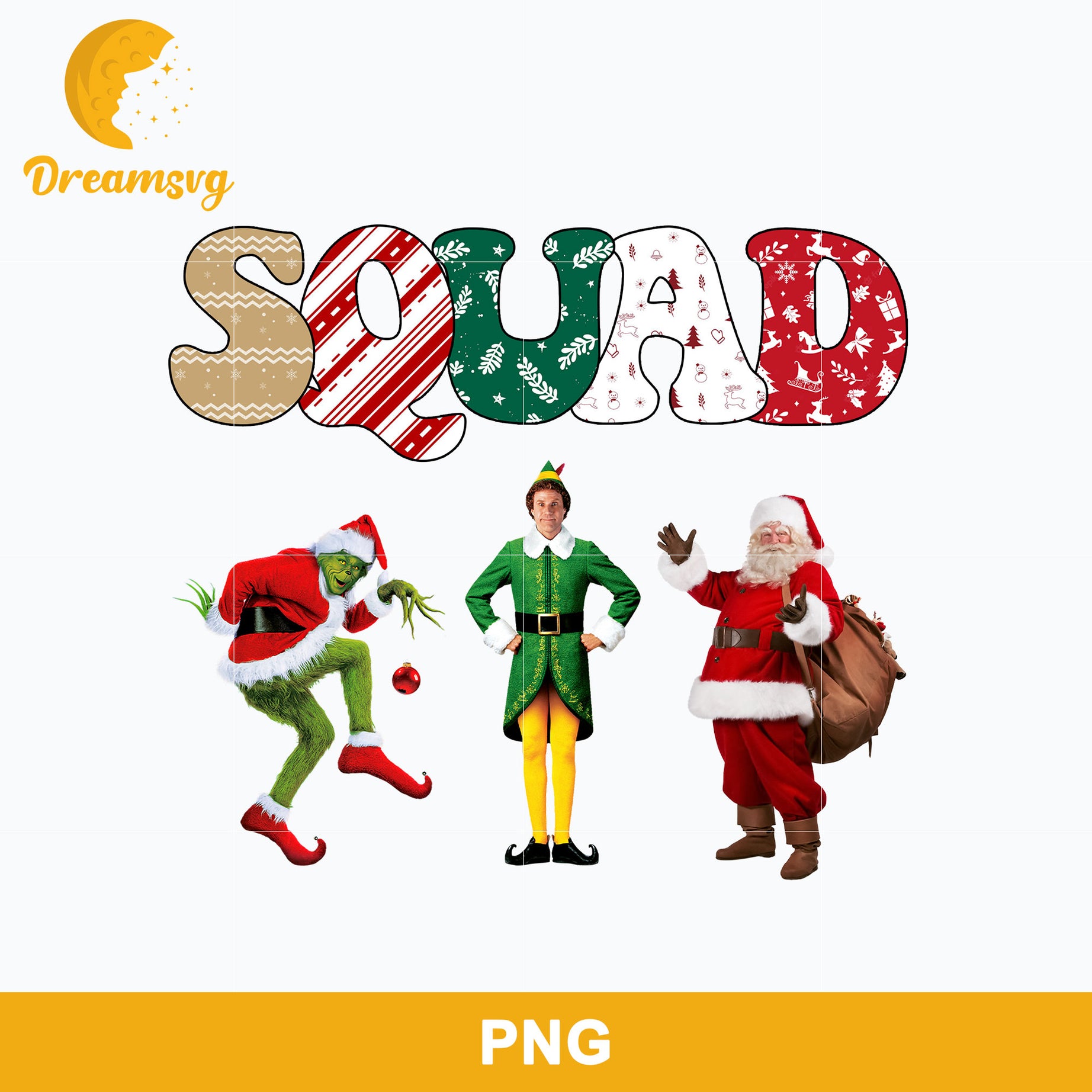 Squad Merry Christmas PNG, Christmas PNG File.