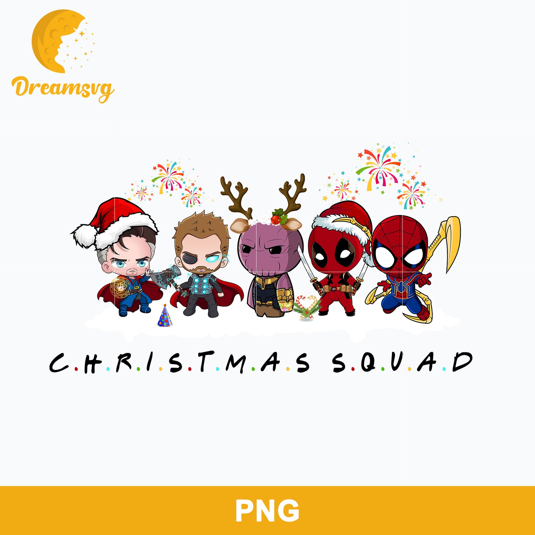Christmas Squad Superhero PNG, Christmas PNG Digital File.