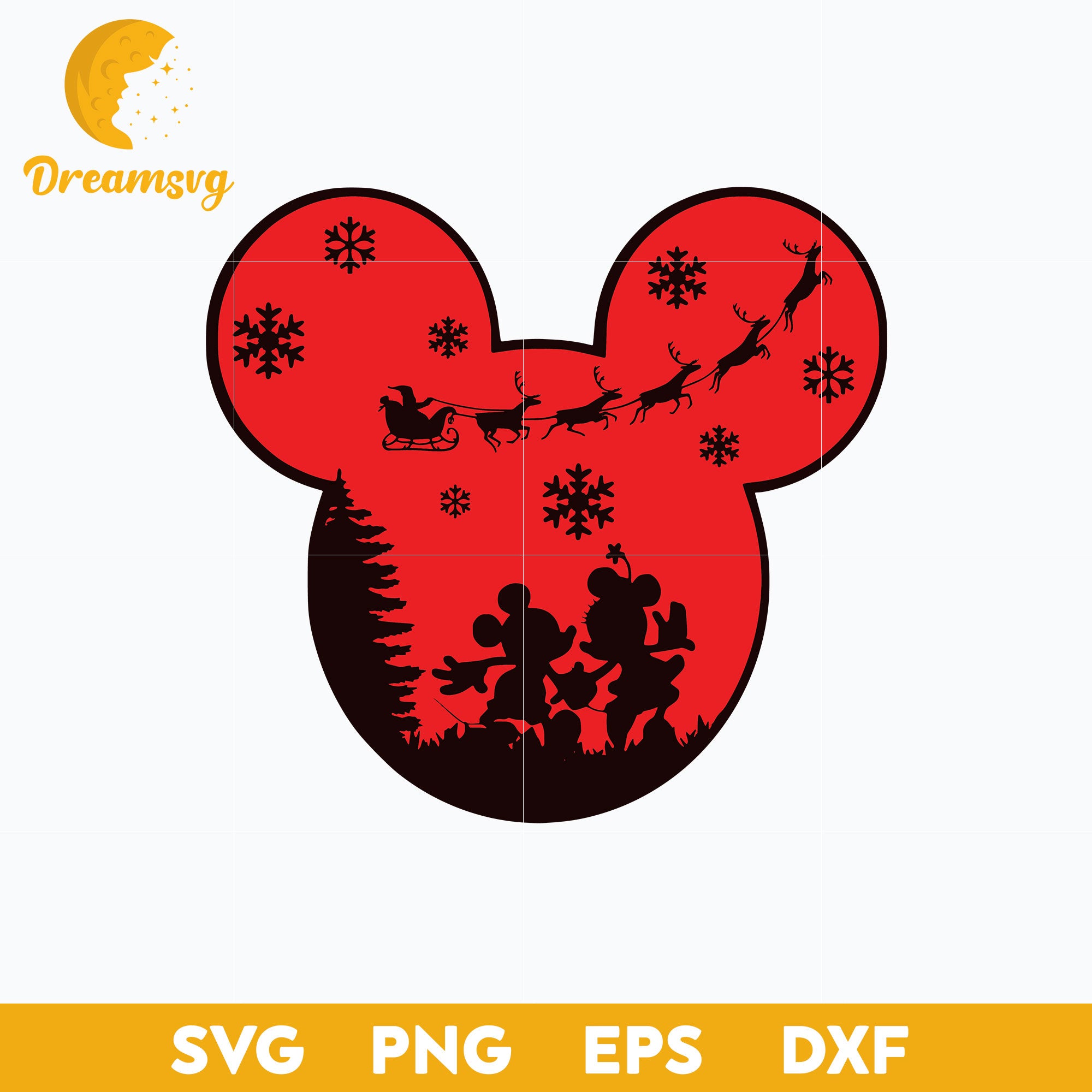 Mickey And Minnie Christmas SVG, Christmas SVG PNG DXF EPS File.