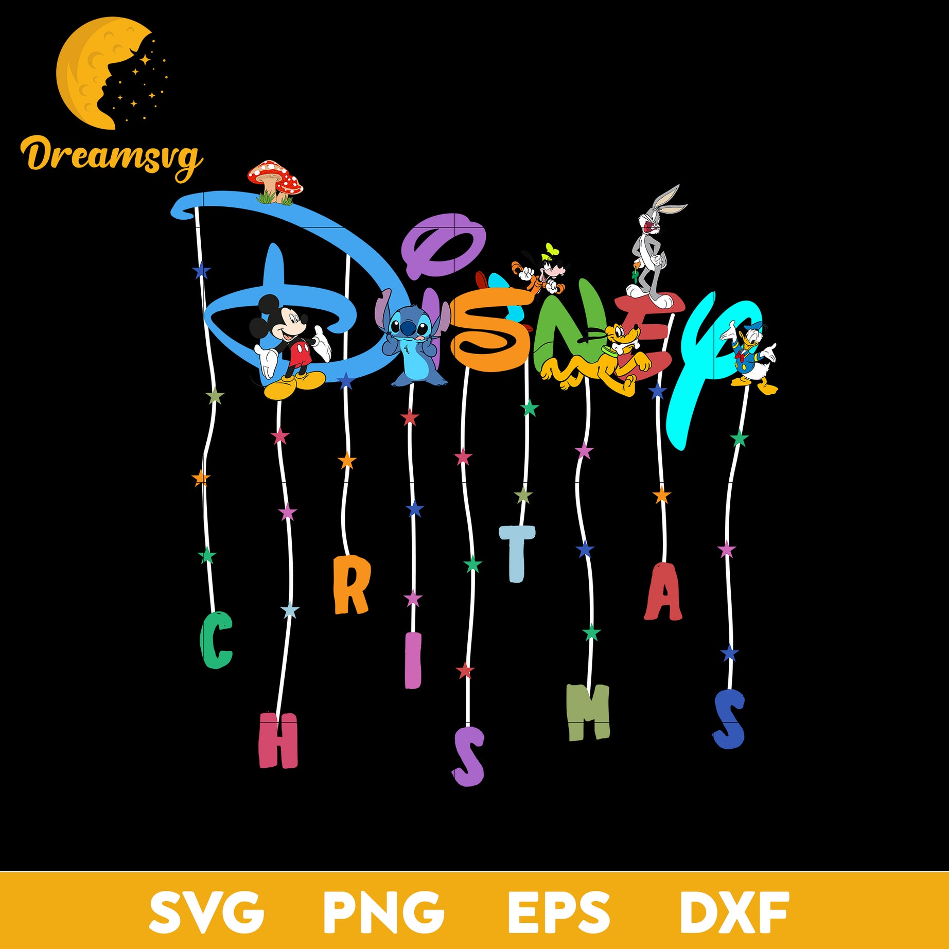 Disney Family Character SVG, Christmas SVG PNG DXF EPS File.