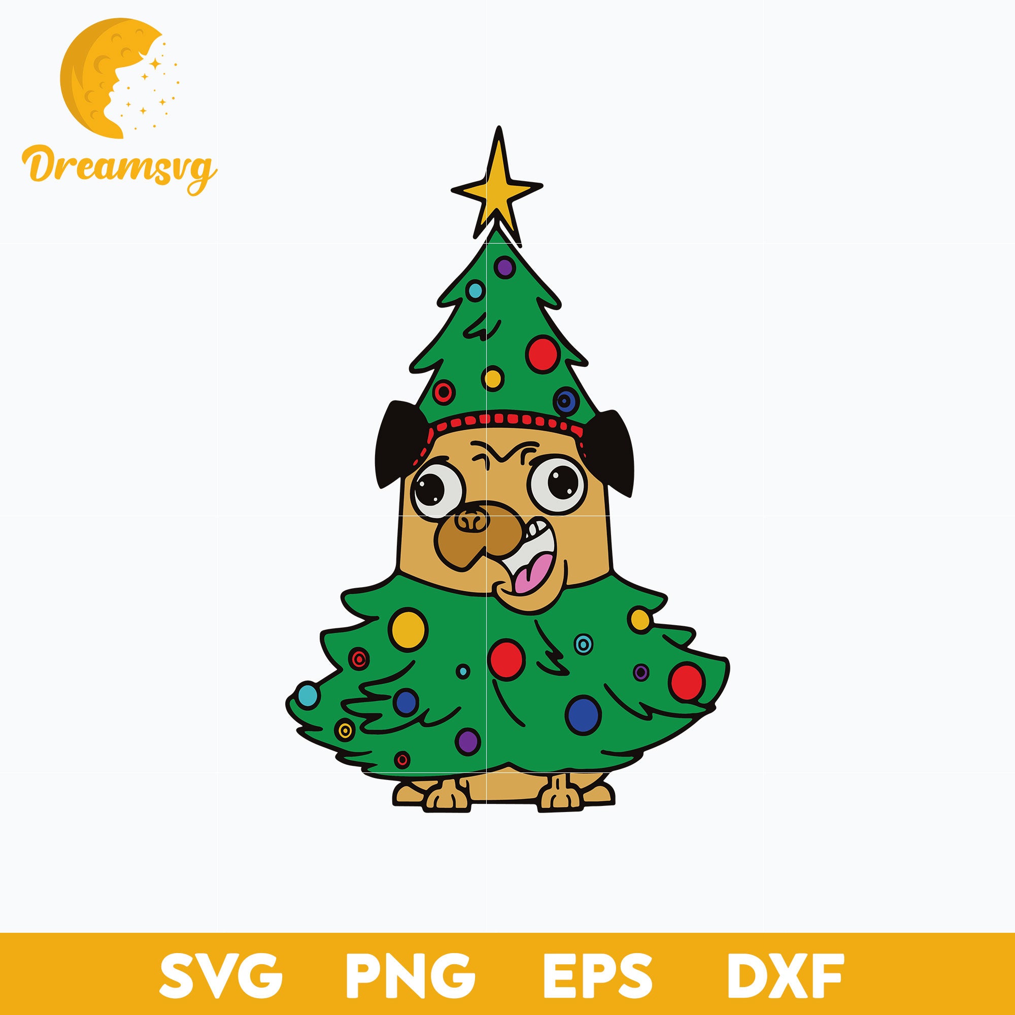 Doggy Christmas Dog Xmas Christmas Tree SVG, Christmas SVG File.