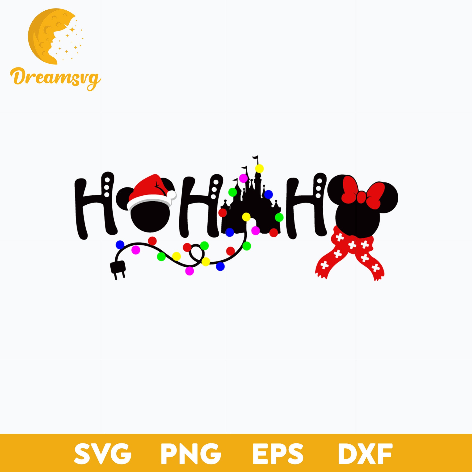 HO HO HO Mickey Mouse Christmas SVG, Disney Christmas SVG.