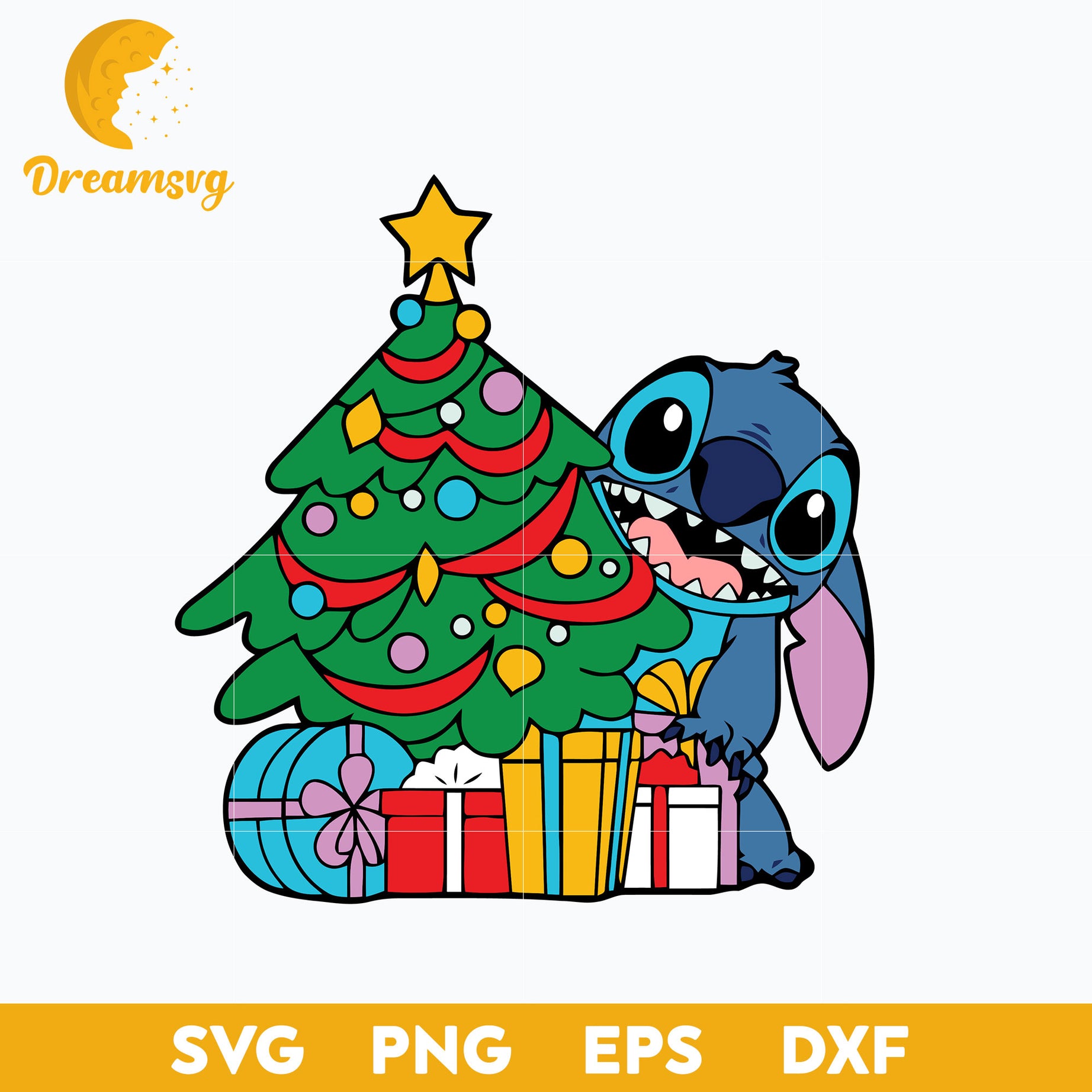 Stitch Christmas Tree SVG, Christmas SVG, PNG, DXF, EPS Digital File.
