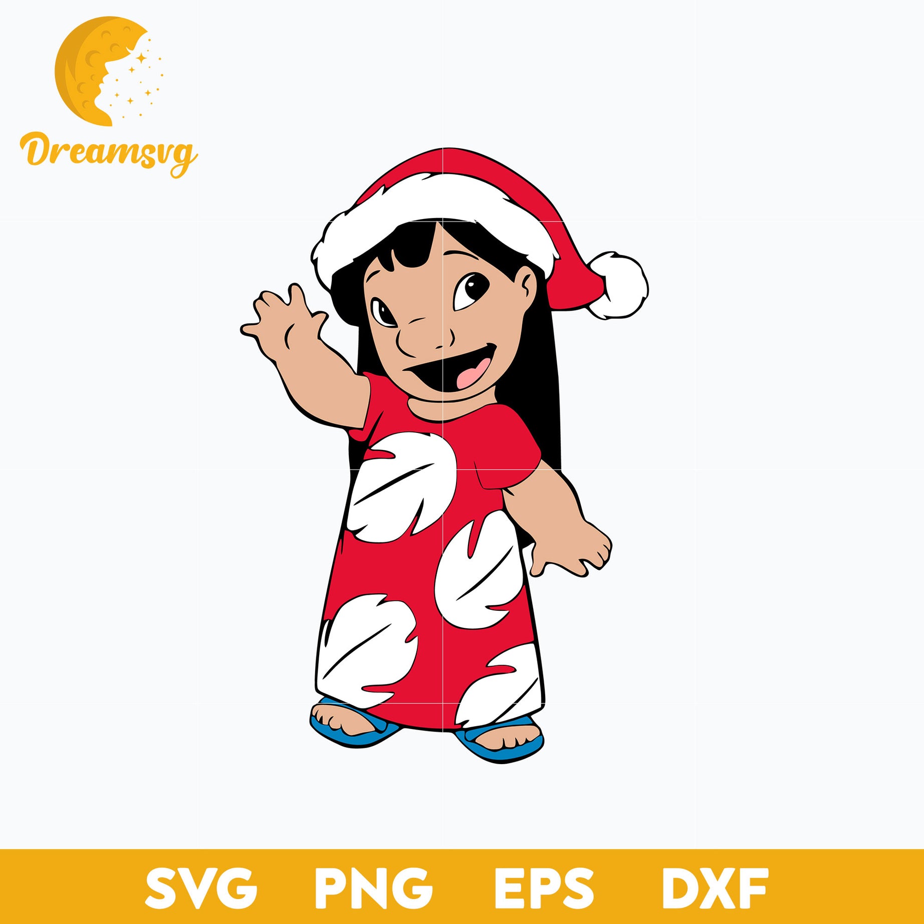 Lilo Santa Claus Hat SVG, Christmas SVG, PNG, DXF, EPS Digital File.