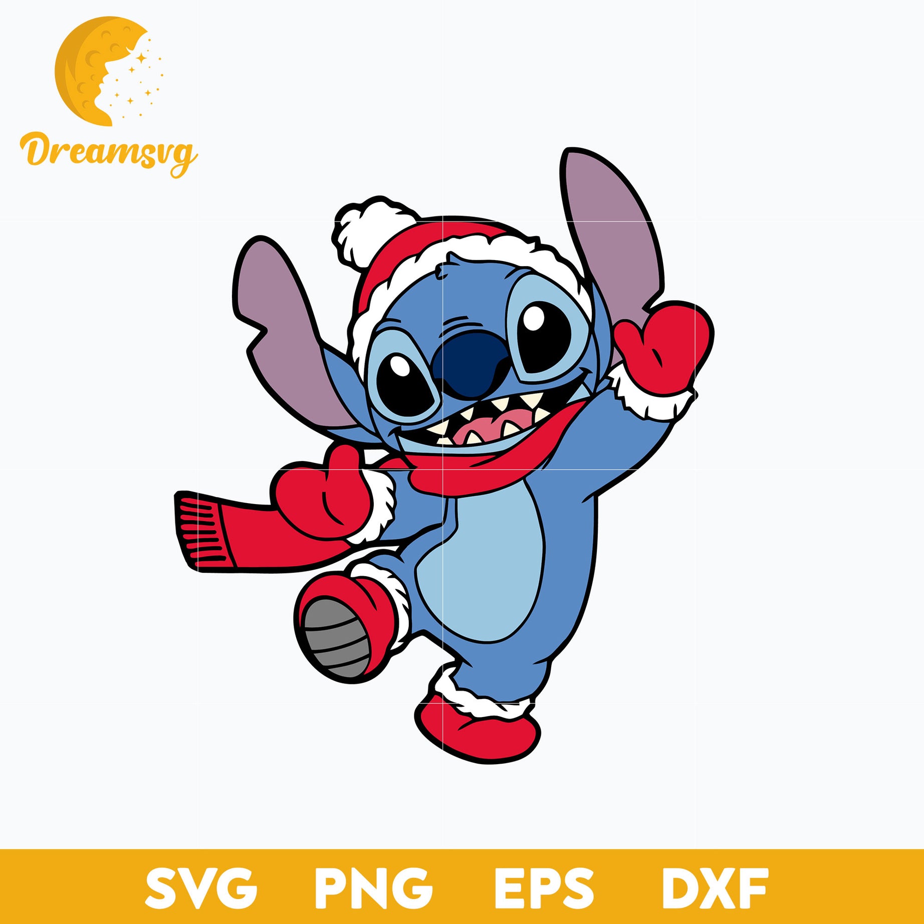 Disney Winter Stitch SVG, Christmas SVG, PNG, DXF, EPS Digital File.