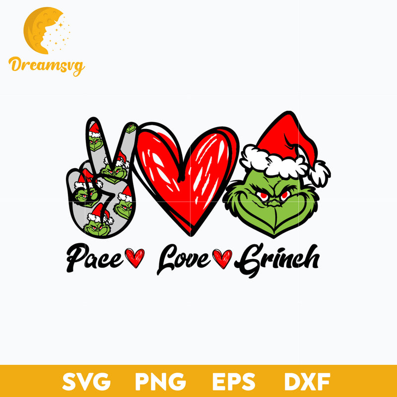 Peace Love Grinch Svg Peace Love Santa Grinch Svg Christmas Svg Png