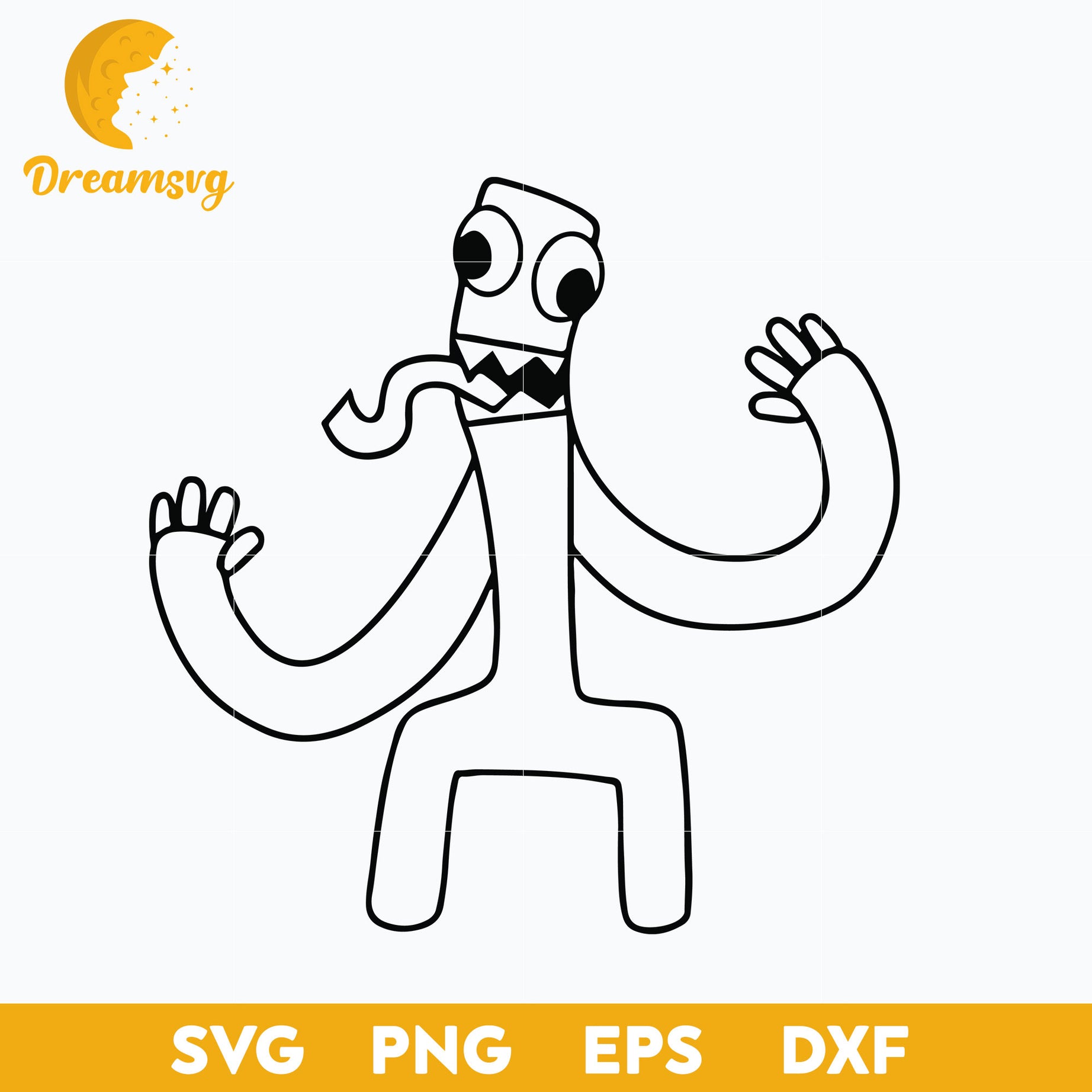 Green from Rainbow Friends Outline SVG, Funny SVG, PNG DXF EPS Digital File.