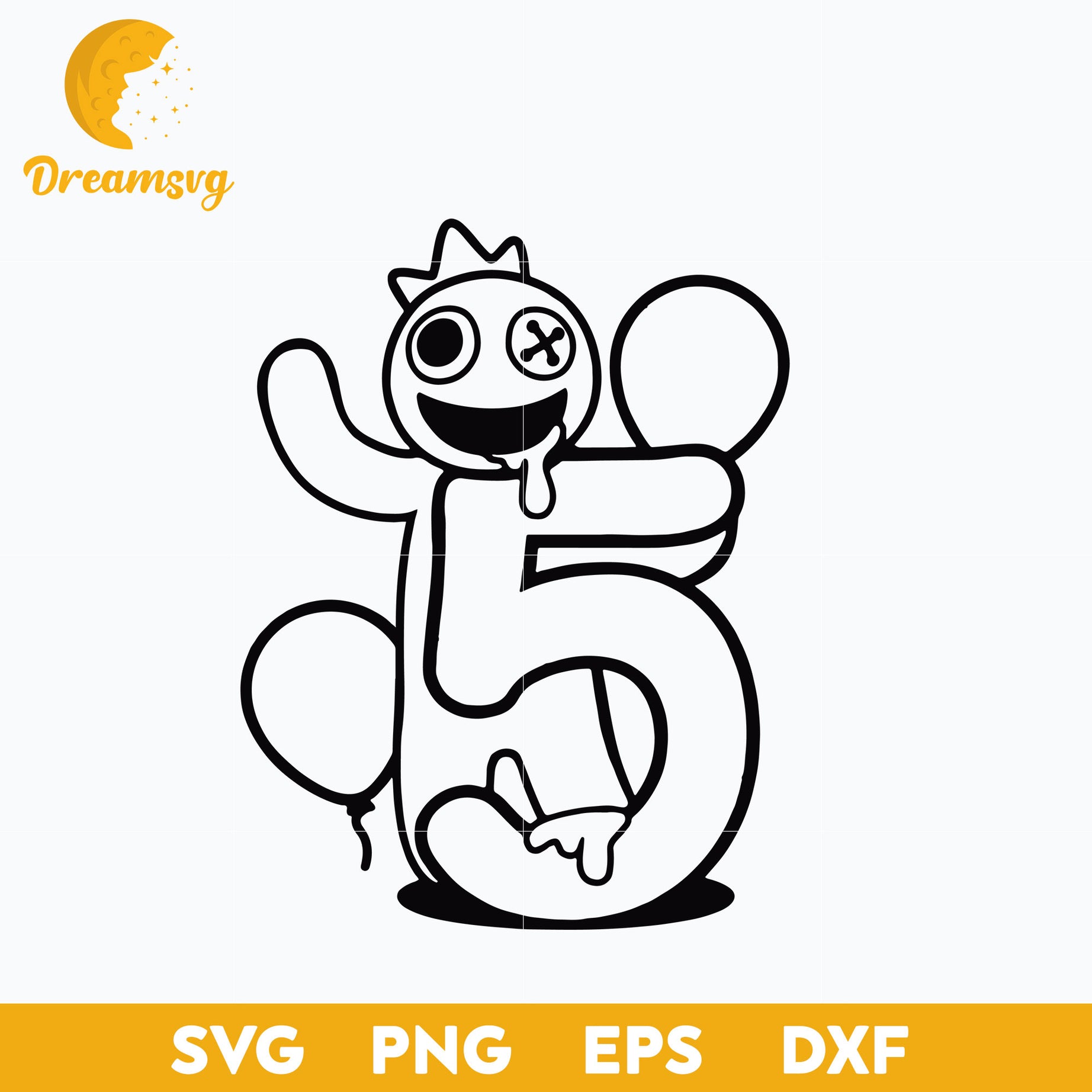 Blue From Rainbow Friends Coloring SVG, Funny SVG, PNG DXF EPS Digital File.