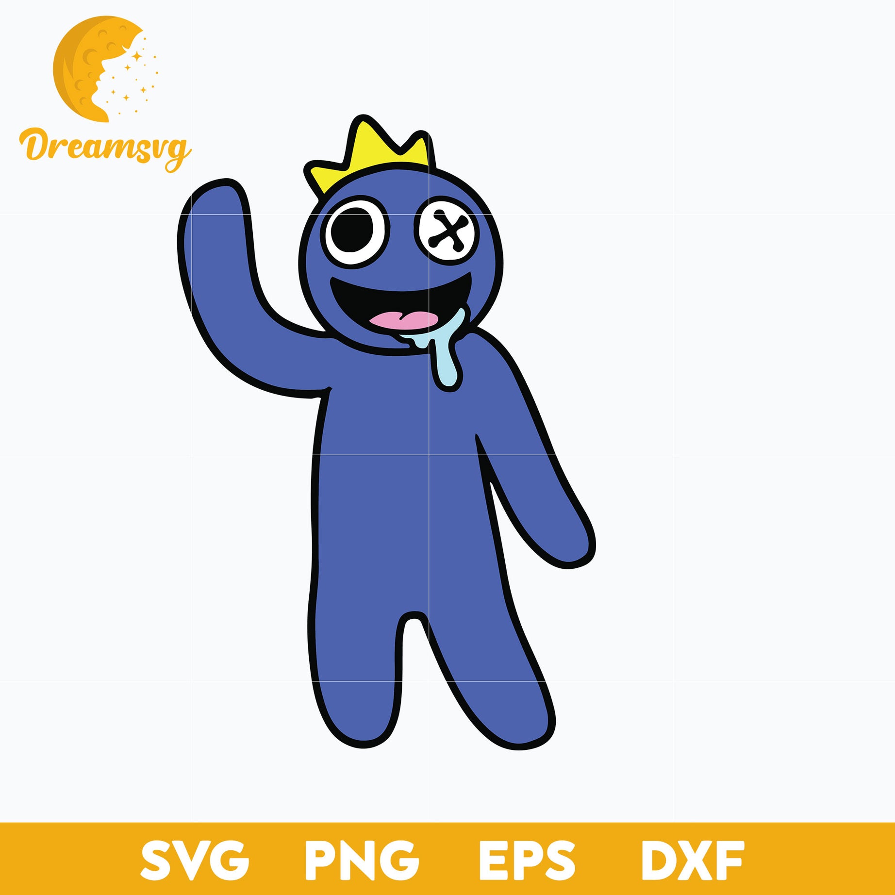 Blue From Rainbow Friends SVG, Funny SVG, PNG DXF EPS Digital File.