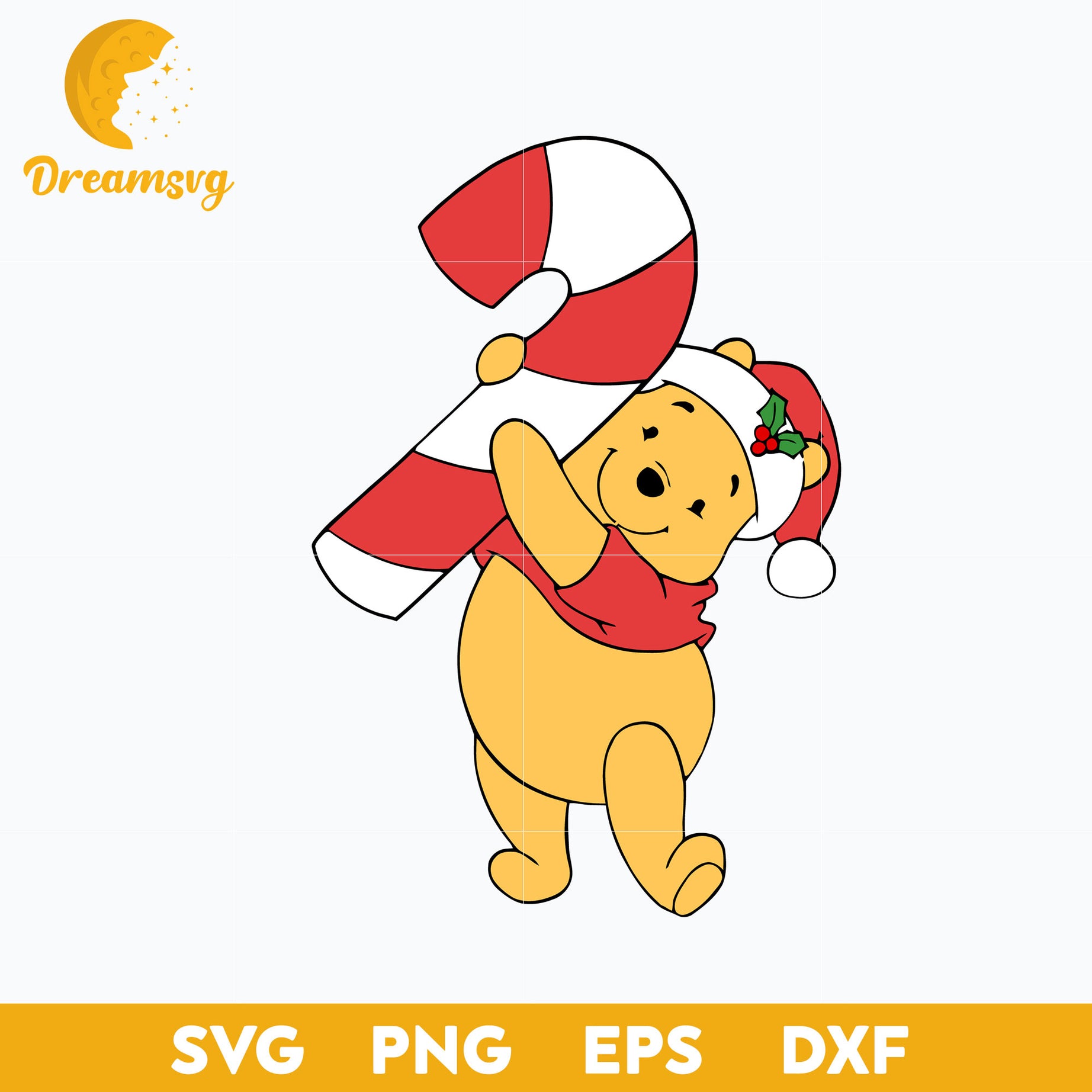 Winnie Christmas SVG, Disney Christmas SVG PNG DXF EPS Digital File.