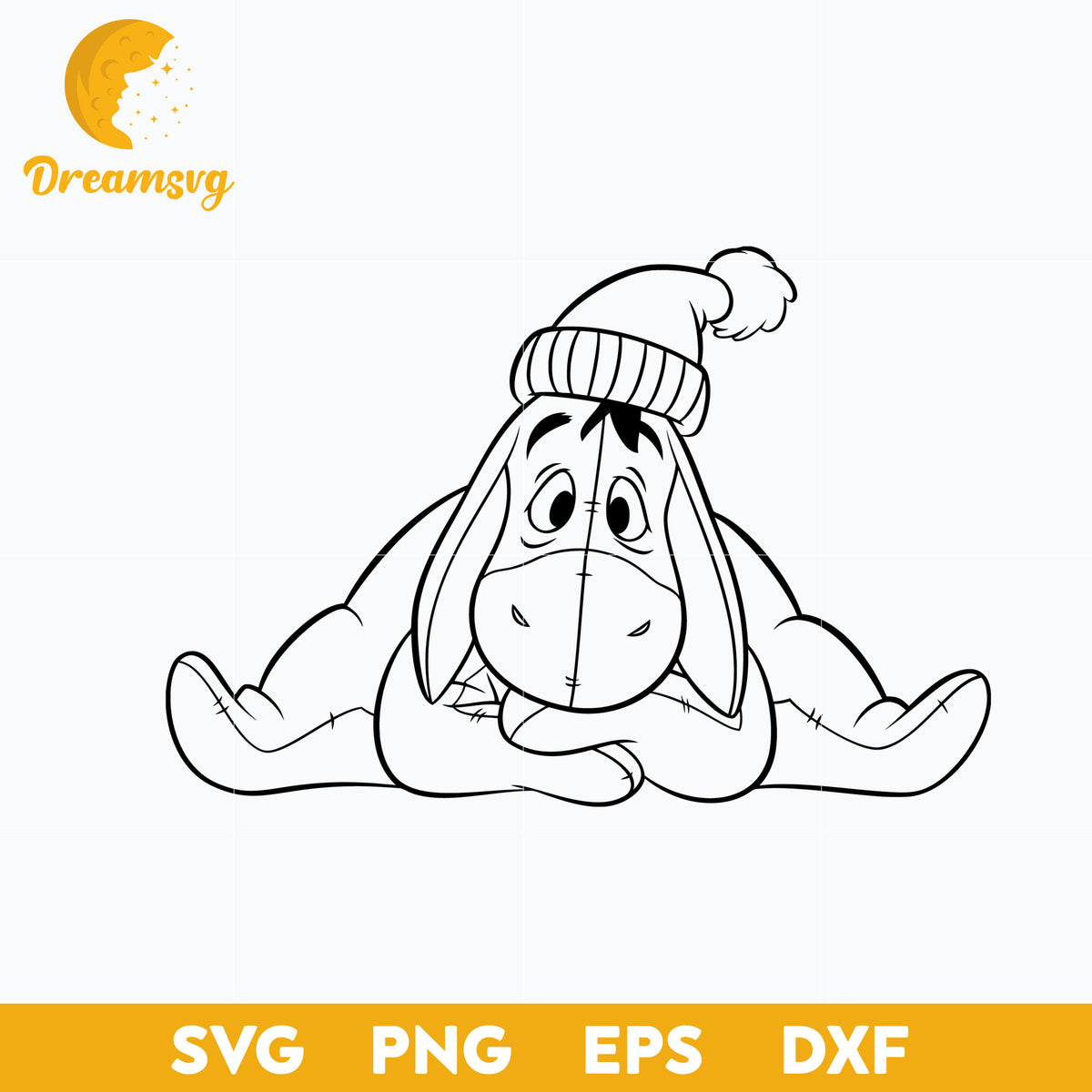 Eyeore Dxf Eeyore Winnie The Pooh Outline SVG, Disney Christmas SVG PNG DXF EPS D ...