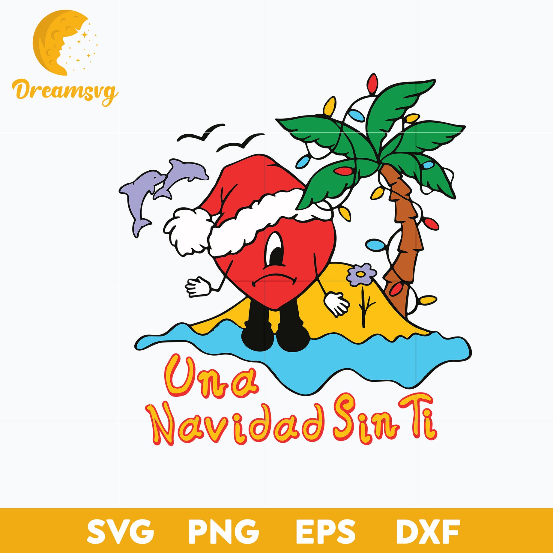 Un Navidad Sin Ti SVG, Bad Bunny Christmas SVG, Christmas SVG, PNG DXF EPS Digital File.