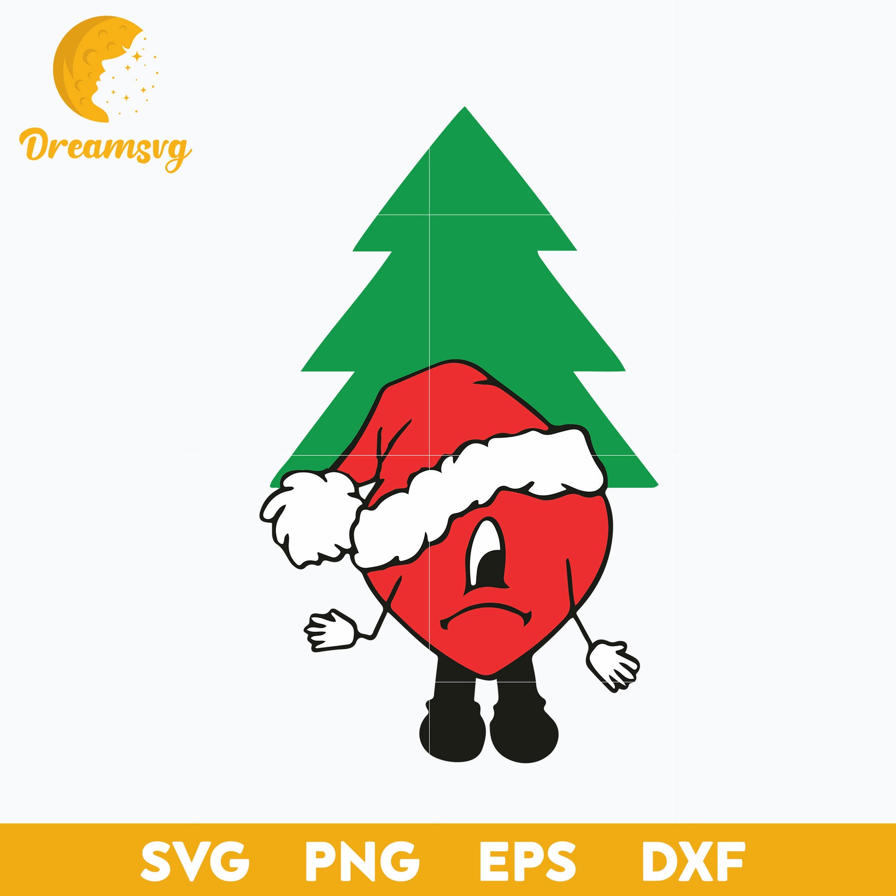Heart Bunny Santa Claus Tree Christmas SVG, Christmas SVG.