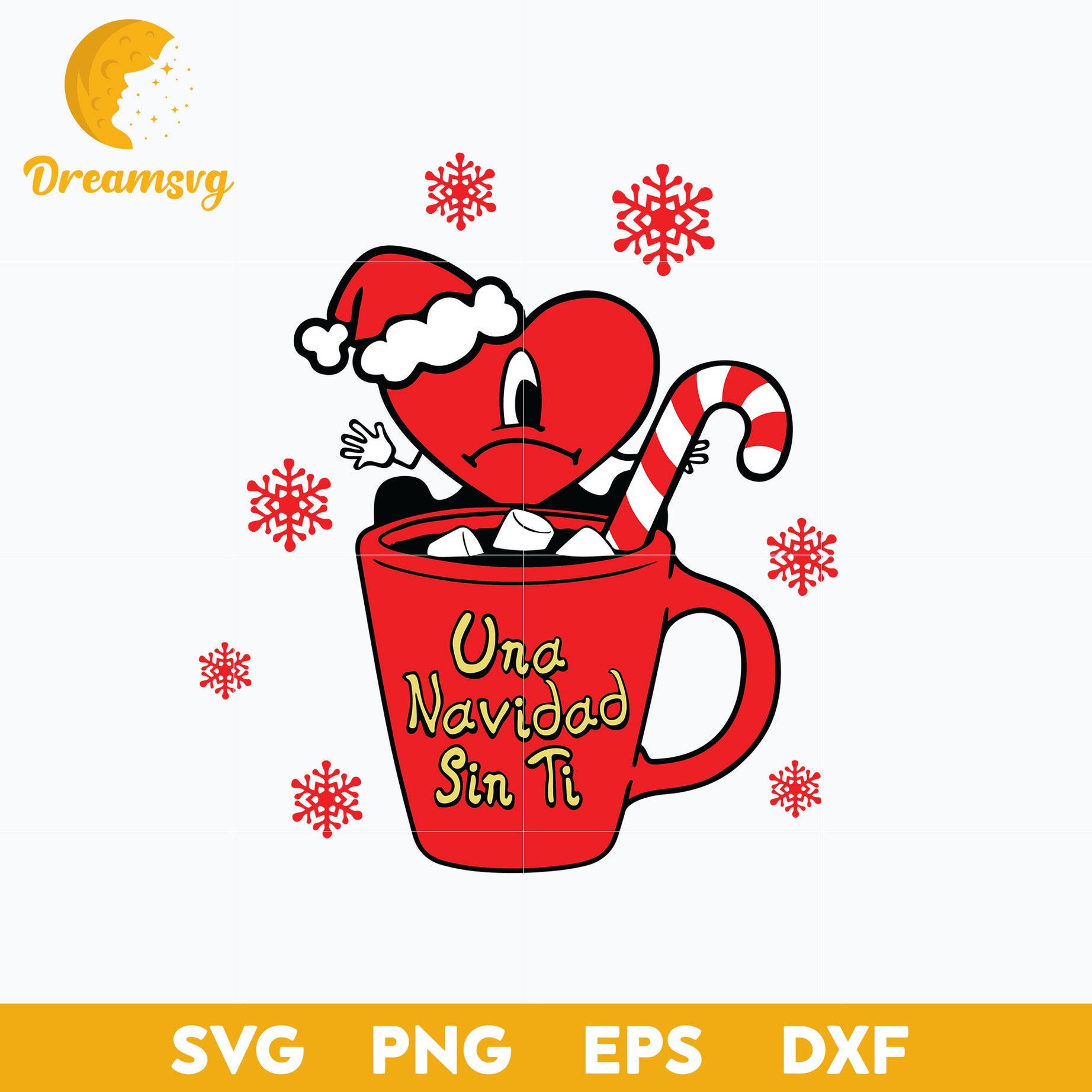 Una Navidad Sin Ti Santa Claus Hat Christmas SVG, Christmas SVG.