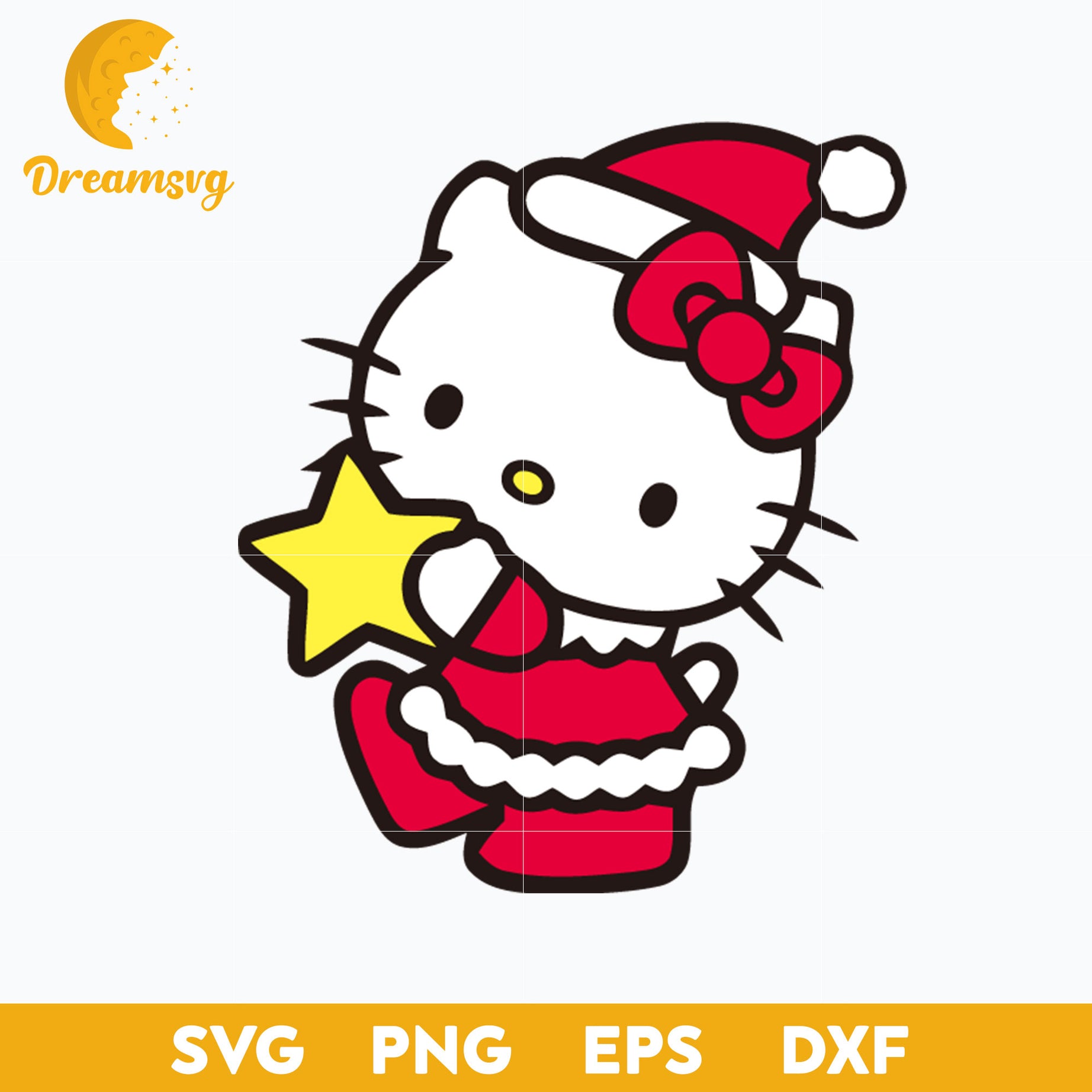Hello Kitty Merry Christmas SVG, Christmas SVG PNG DXF EPS File
